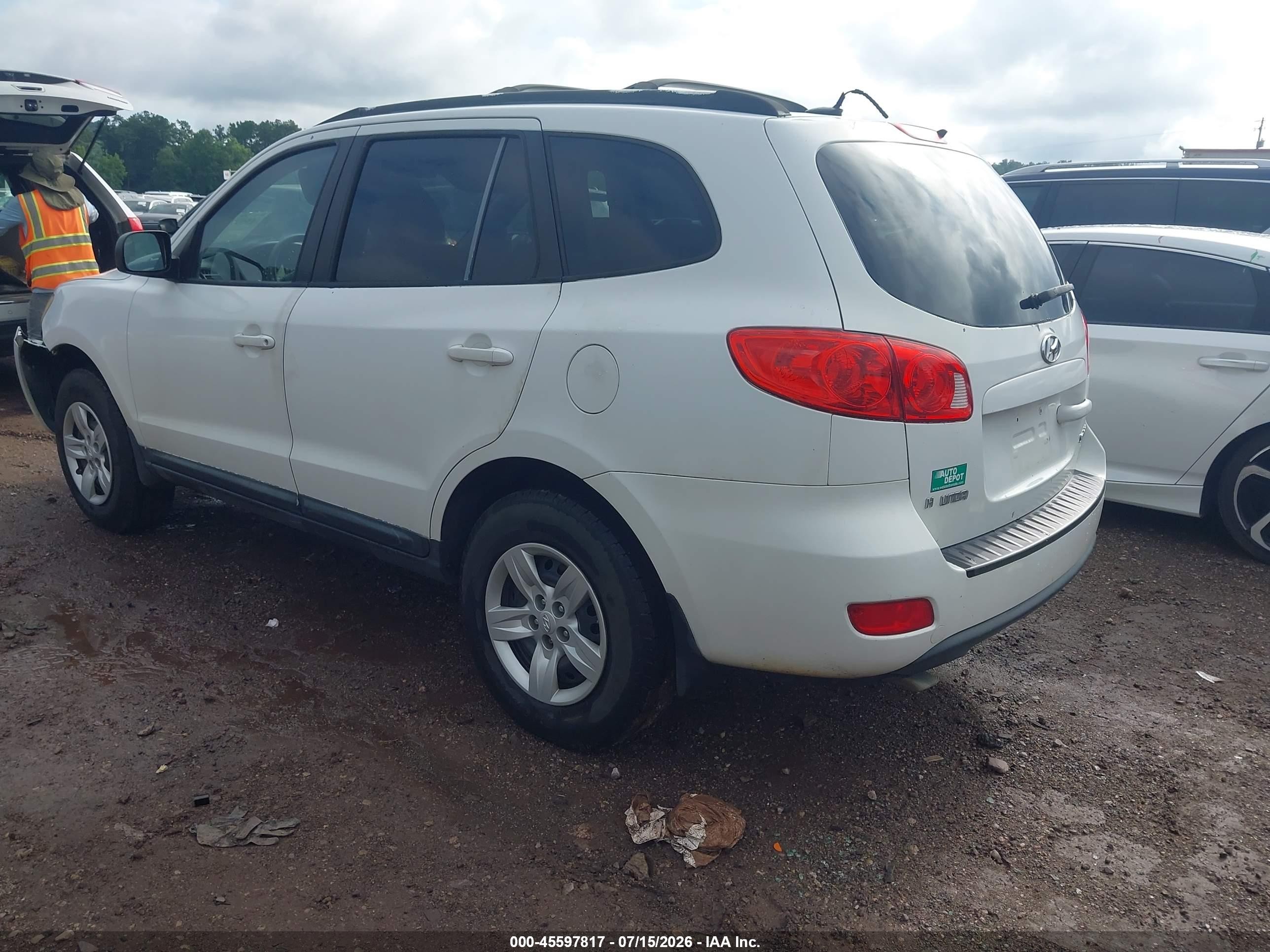 2009 Hyundai Santa Fe Gls White vin: 5NMSG13DX9H277468