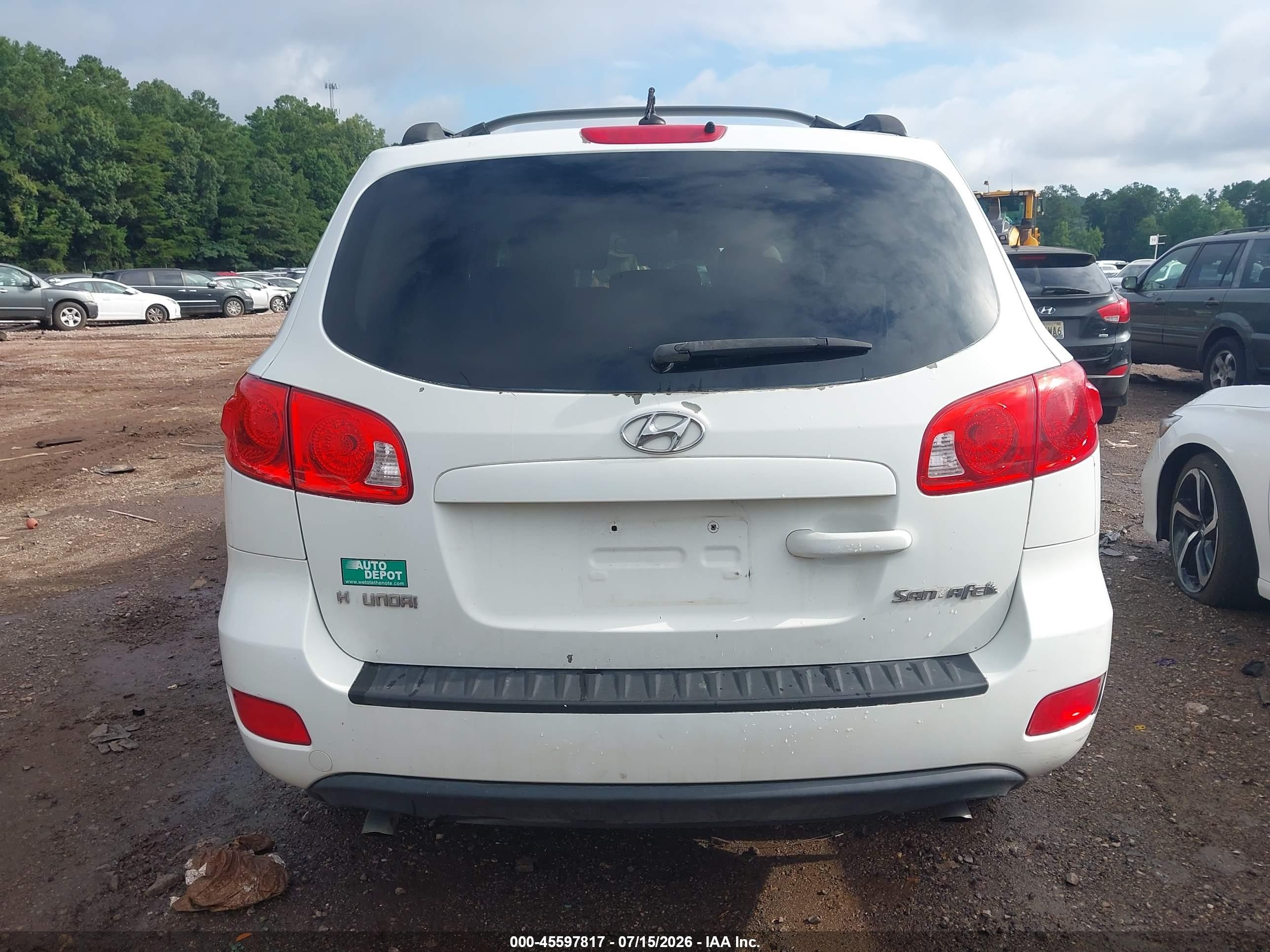 2009 Hyundai Santa Fe Gls White vin: 5NMSG13DX9H277468
