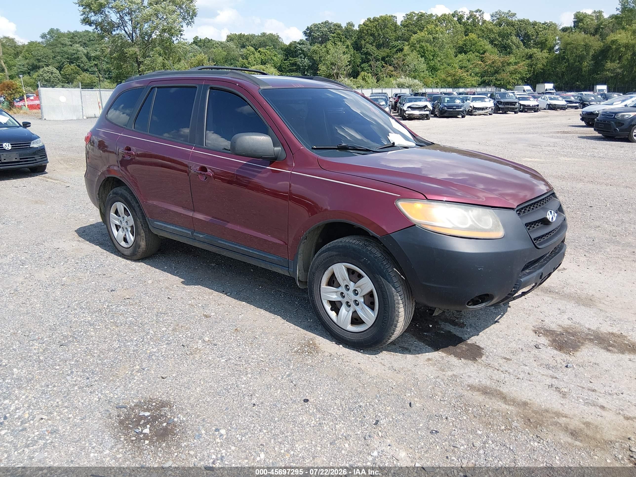 2009 Hyundai Santa Fe Gls Maroon vin: 5NMSG13DX9H319332