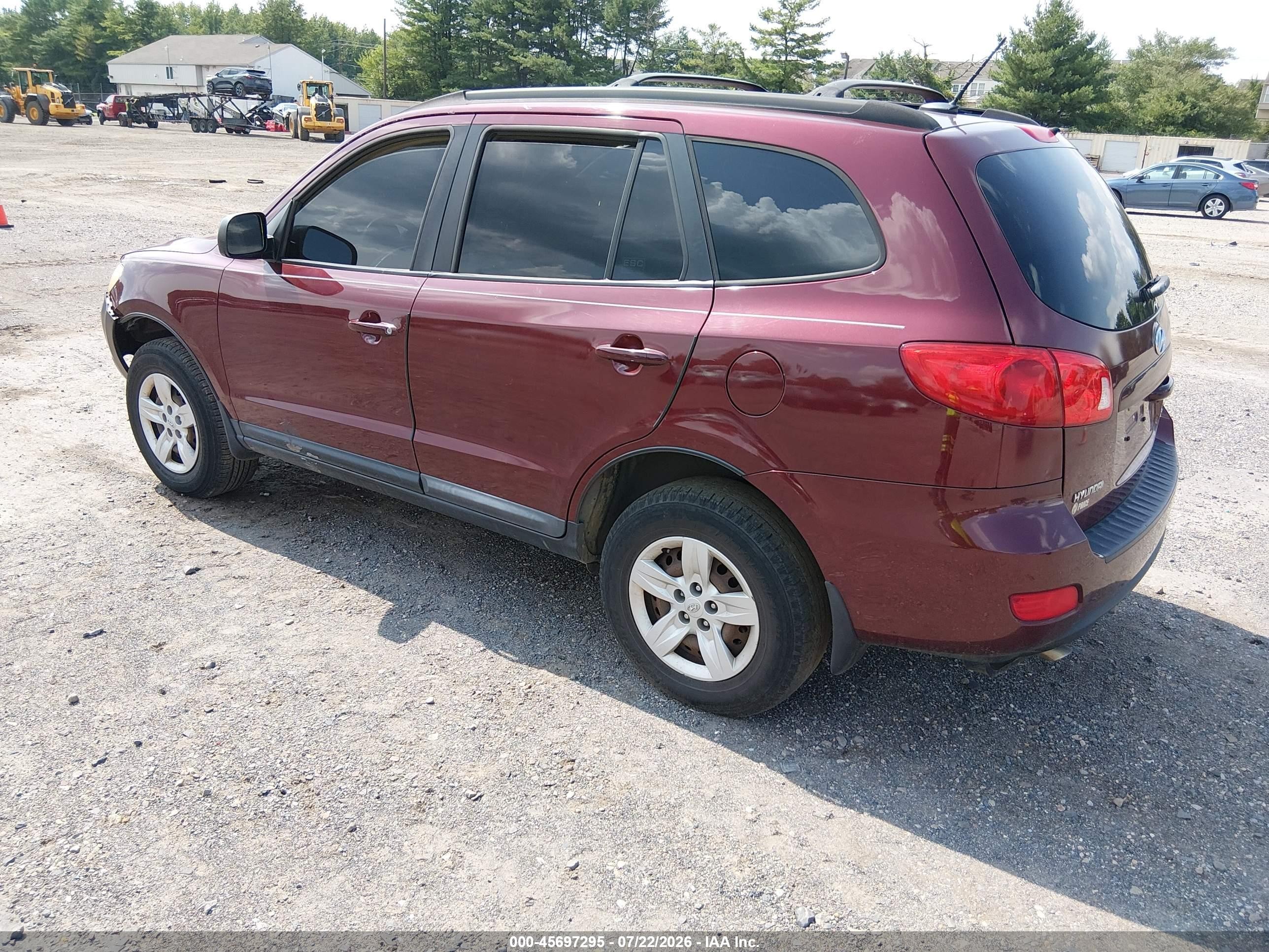 2009 Hyundai Santa Fe Gls Maroon vin: 5NMSG13DX9H319332