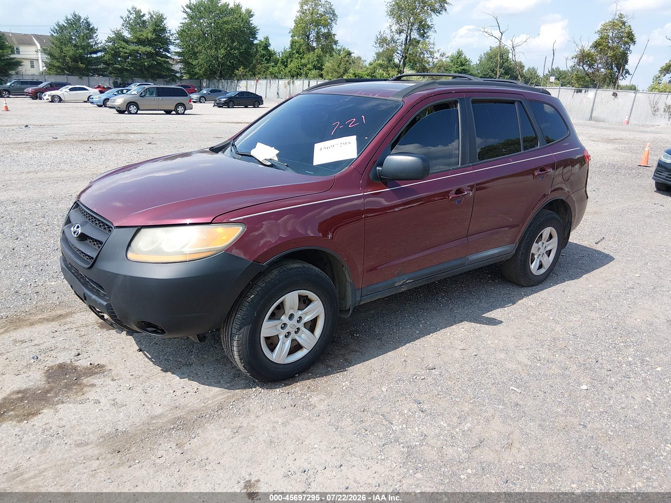 2009 Hyundai Santa Fe Gls Maroon vin: 5NMSG13DX9H319332