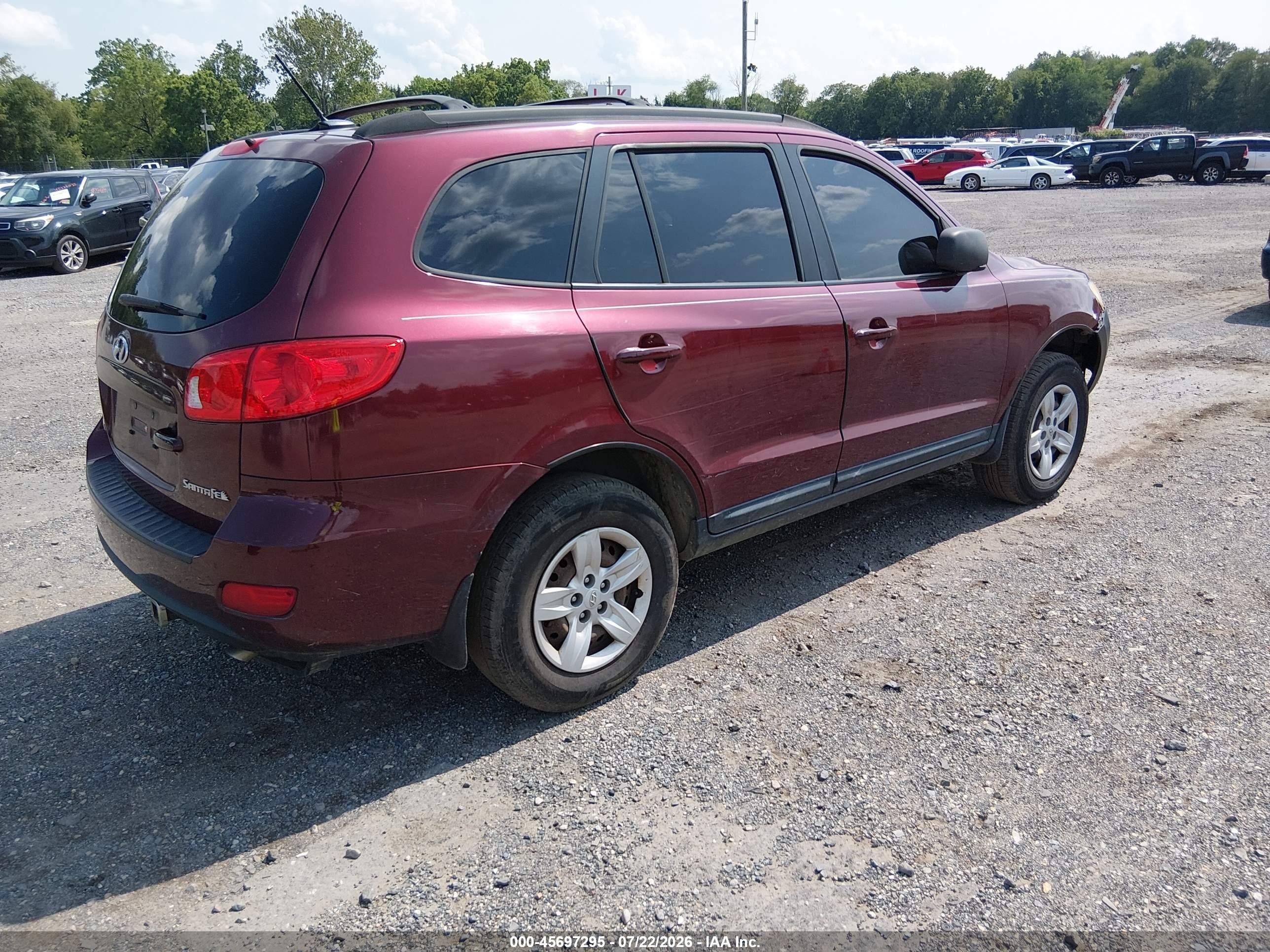 2009 Hyundai Santa Fe Gls Maroon vin: 5NMSG13DX9H319332