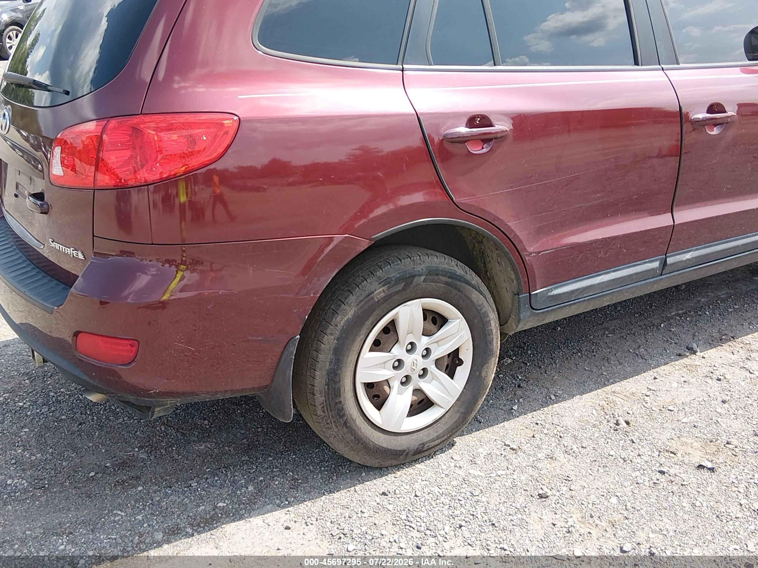 2009 Hyundai Santa Fe Gls Maroon vin: 5NMSG13DX9H319332