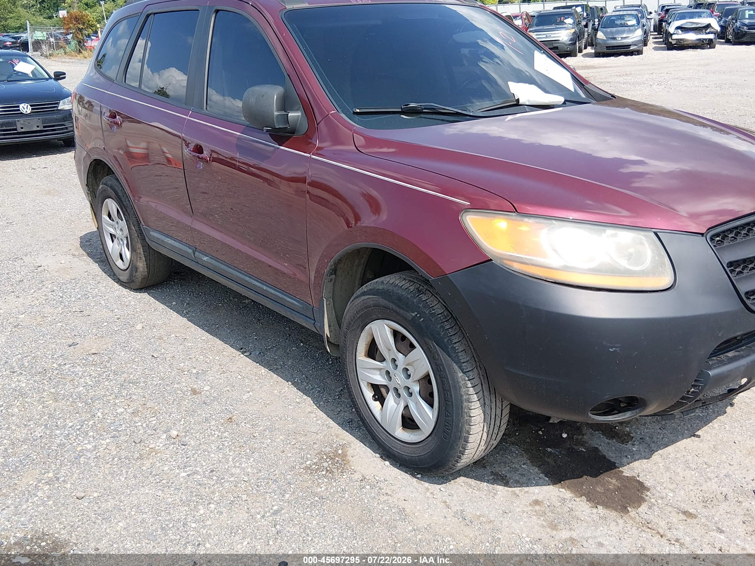 2009 Hyundai Santa Fe Gls Maroon vin: 5NMSG13DX9H319332