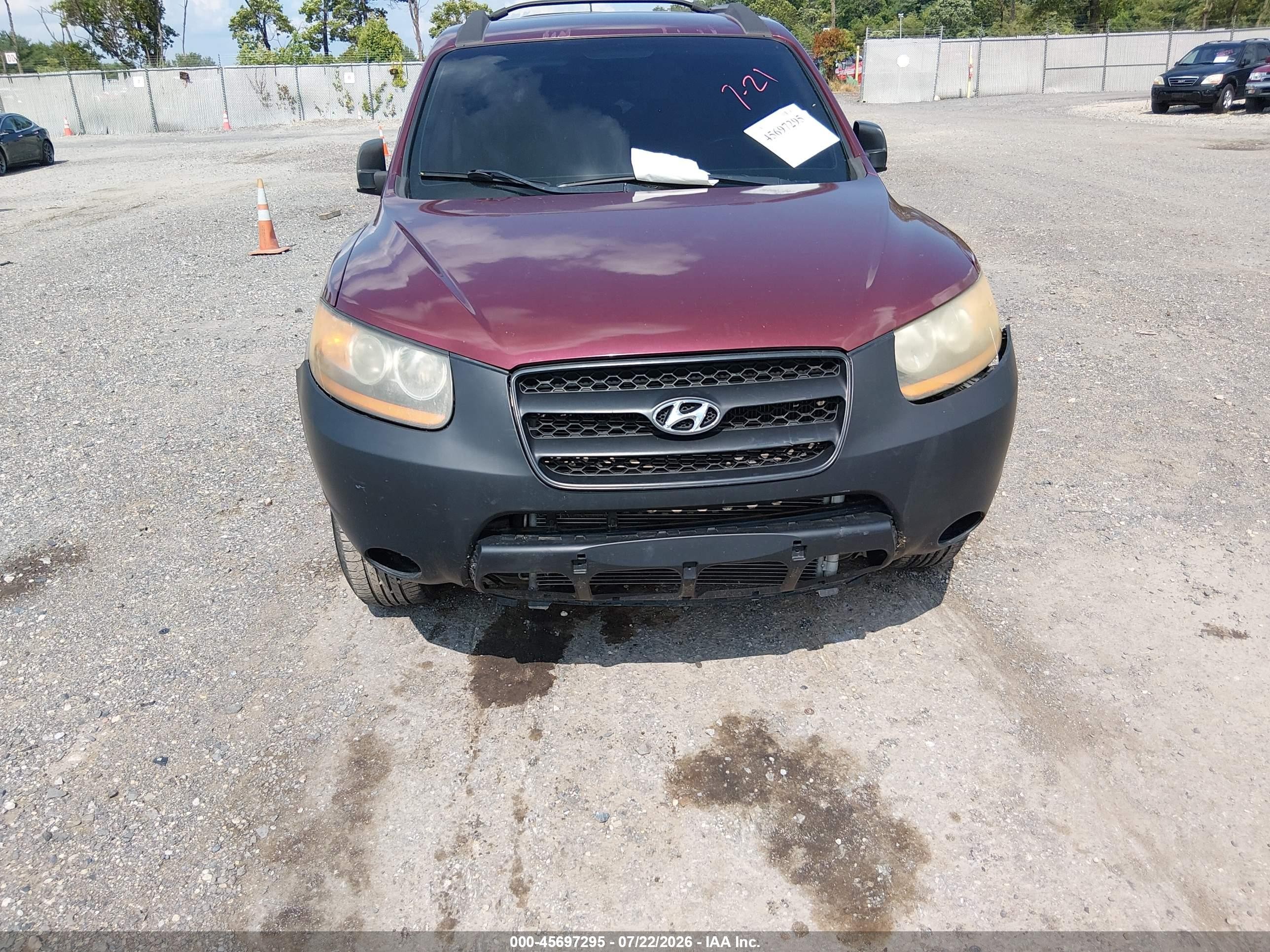 2009 Hyundai Santa Fe Gls Maroon vin: 5NMSG13DX9H319332