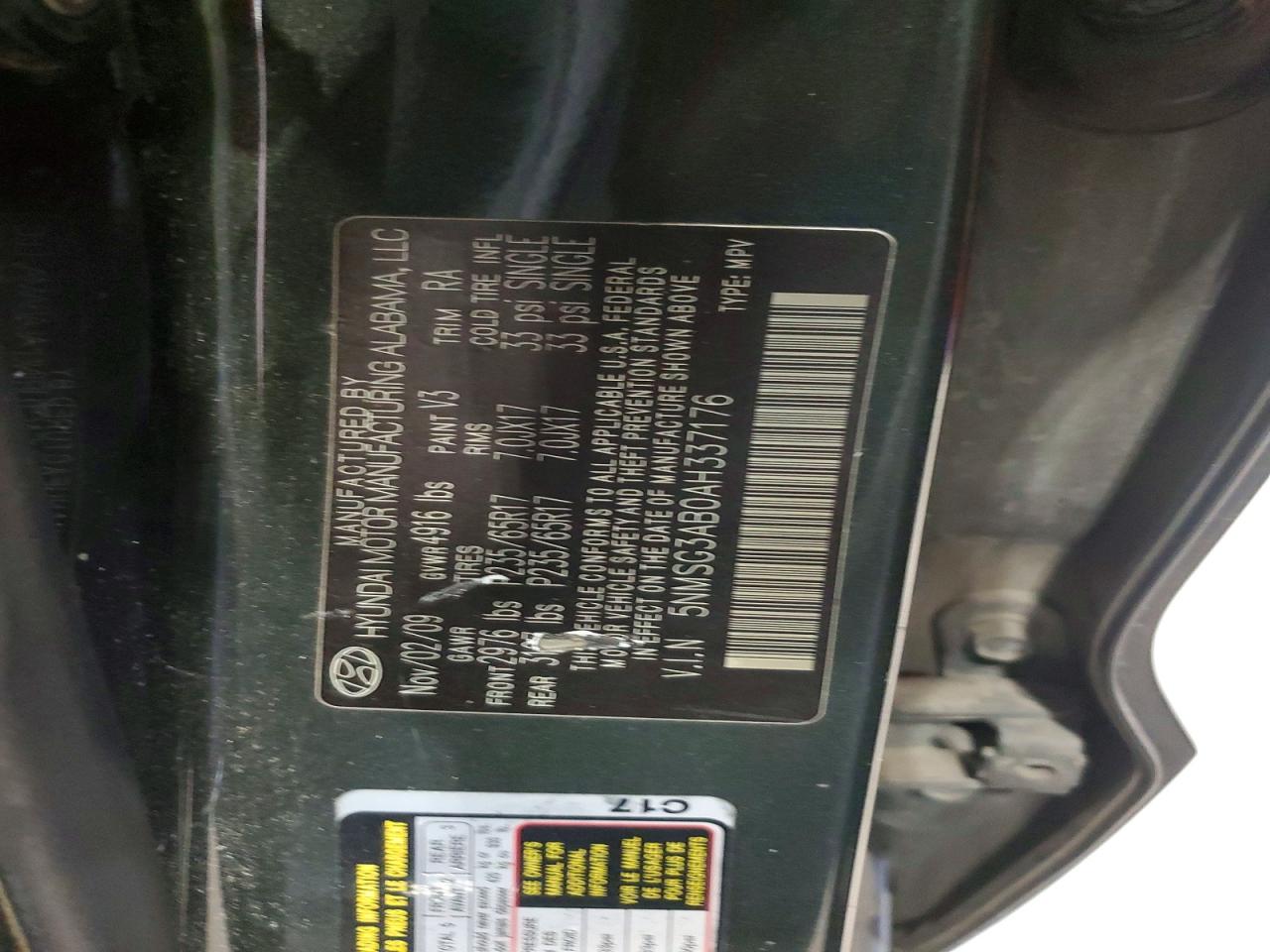 2010 Hyundai Santa Fe Gls Gray vin: 5NMSG3AB0AH337176