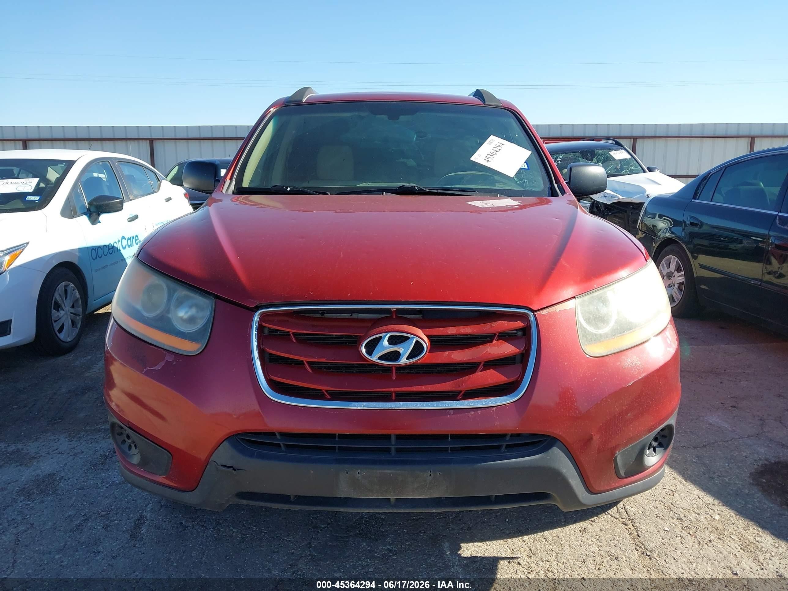 2010 Hyundai Santa Fe Gls Red vin: 5NMSG3AB0AH380495