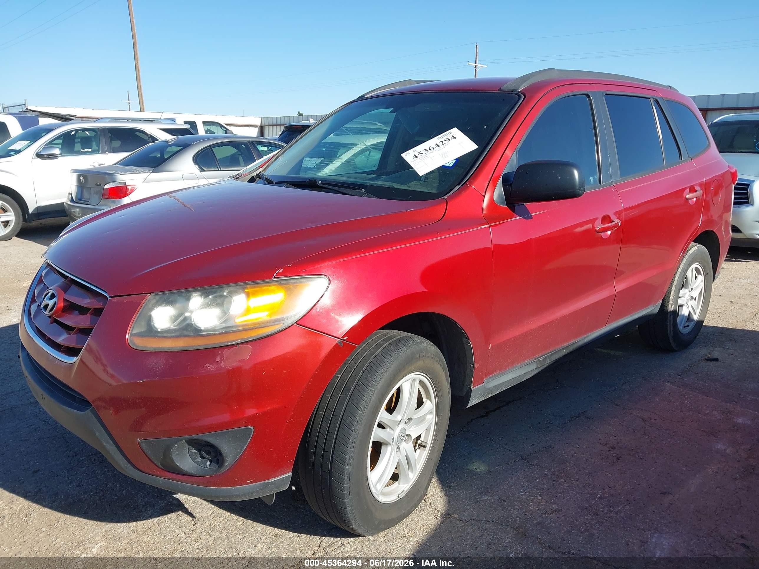 2010 Hyundai Santa Fe Gls Red vin: 5NMSG3AB0AH380495