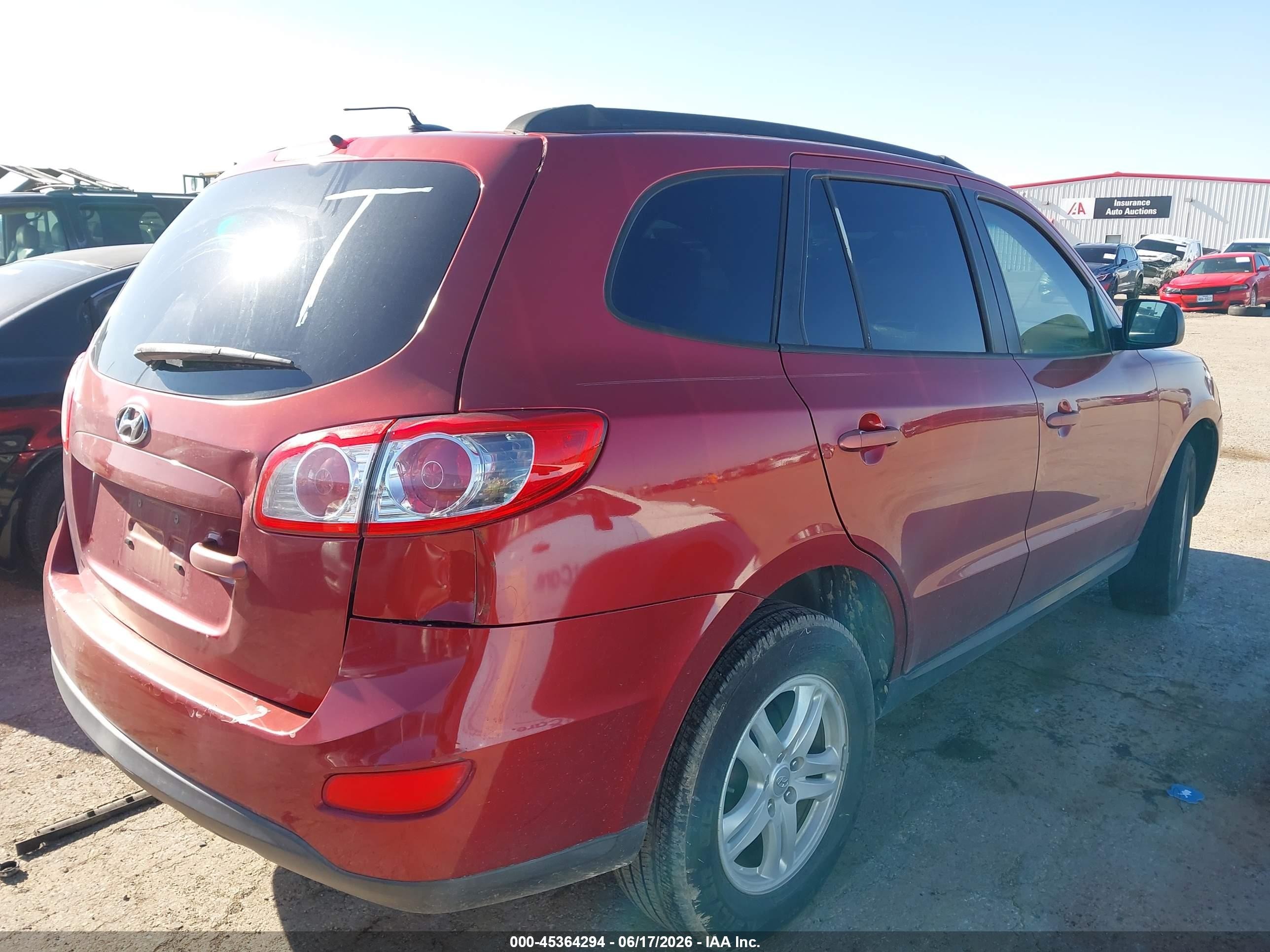 2010 Hyundai Santa Fe Gls Red vin: 5NMSG3AB0AH380495