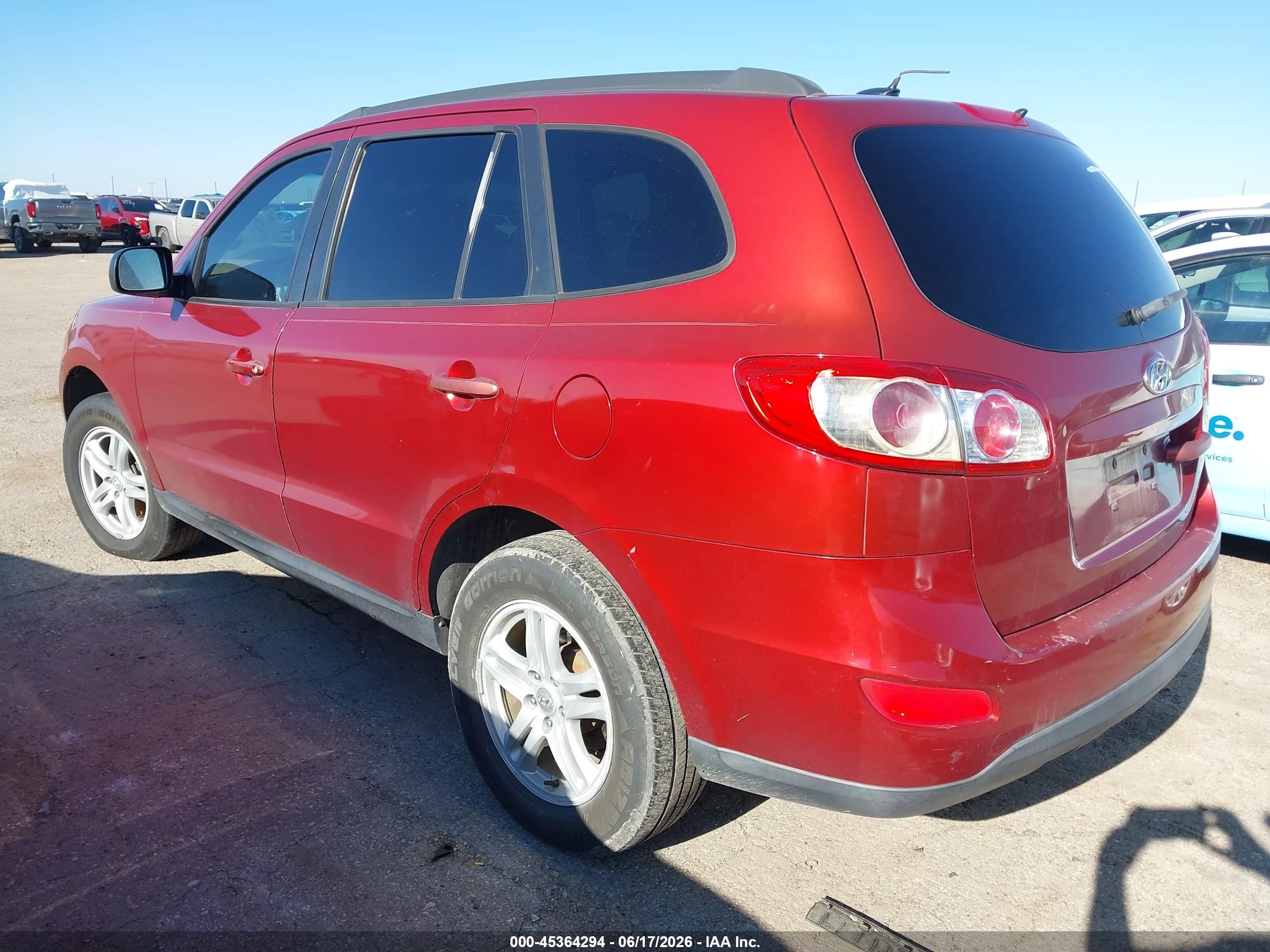 2010 Hyundai Santa Fe Gls Red vin: 5NMSG3AB0AH380495