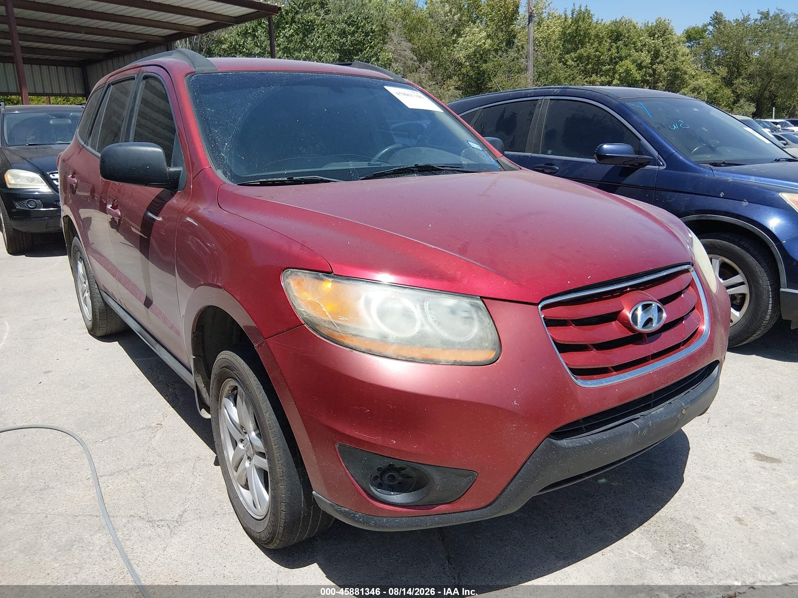 2010 Hyundai Santa Fe Gls Burgundy vin: 5NMSG3AB2AH384368