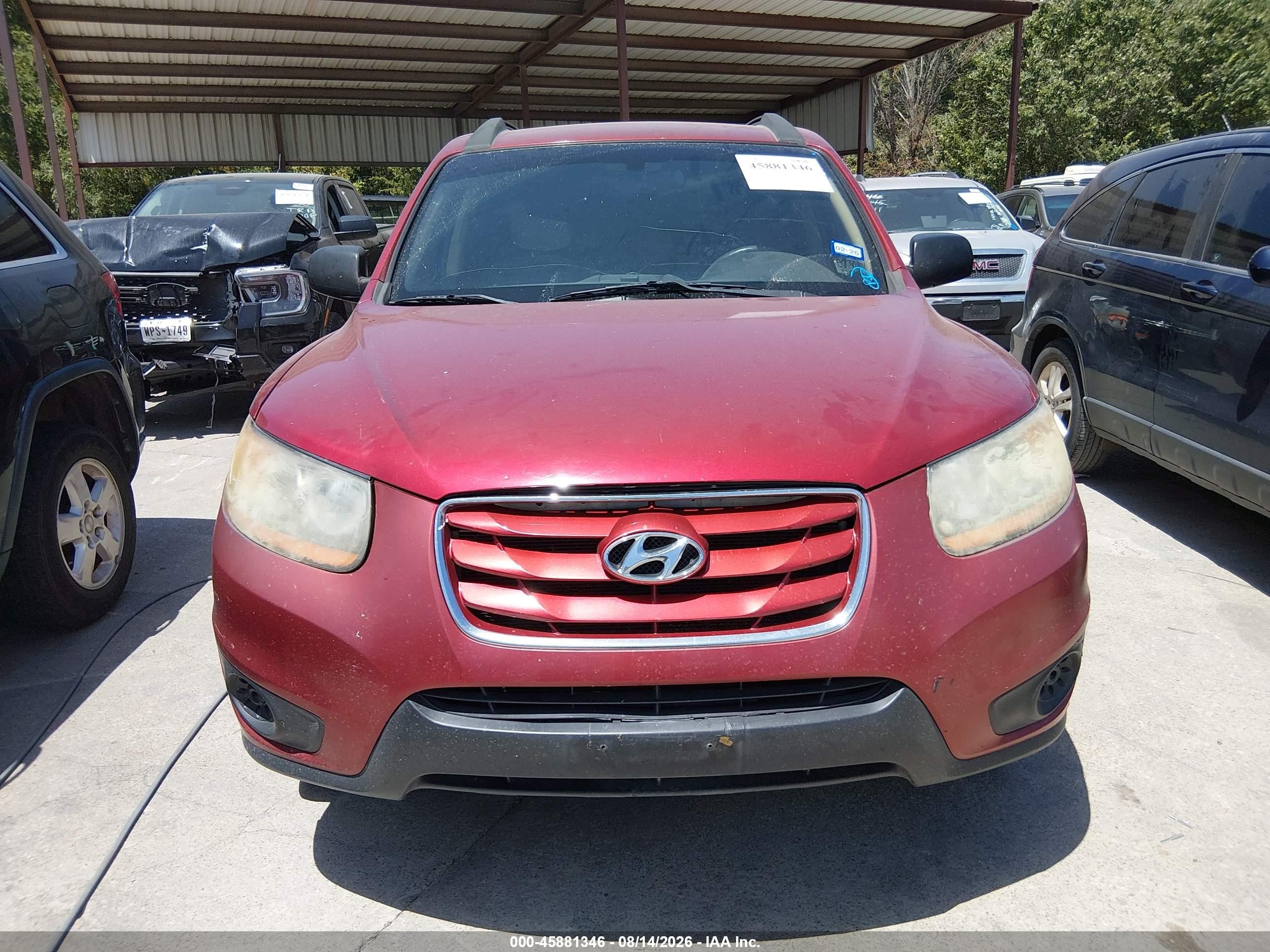 2010 Hyundai Santa Fe Gls Burgundy vin: 5NMSG3AB2AH384368