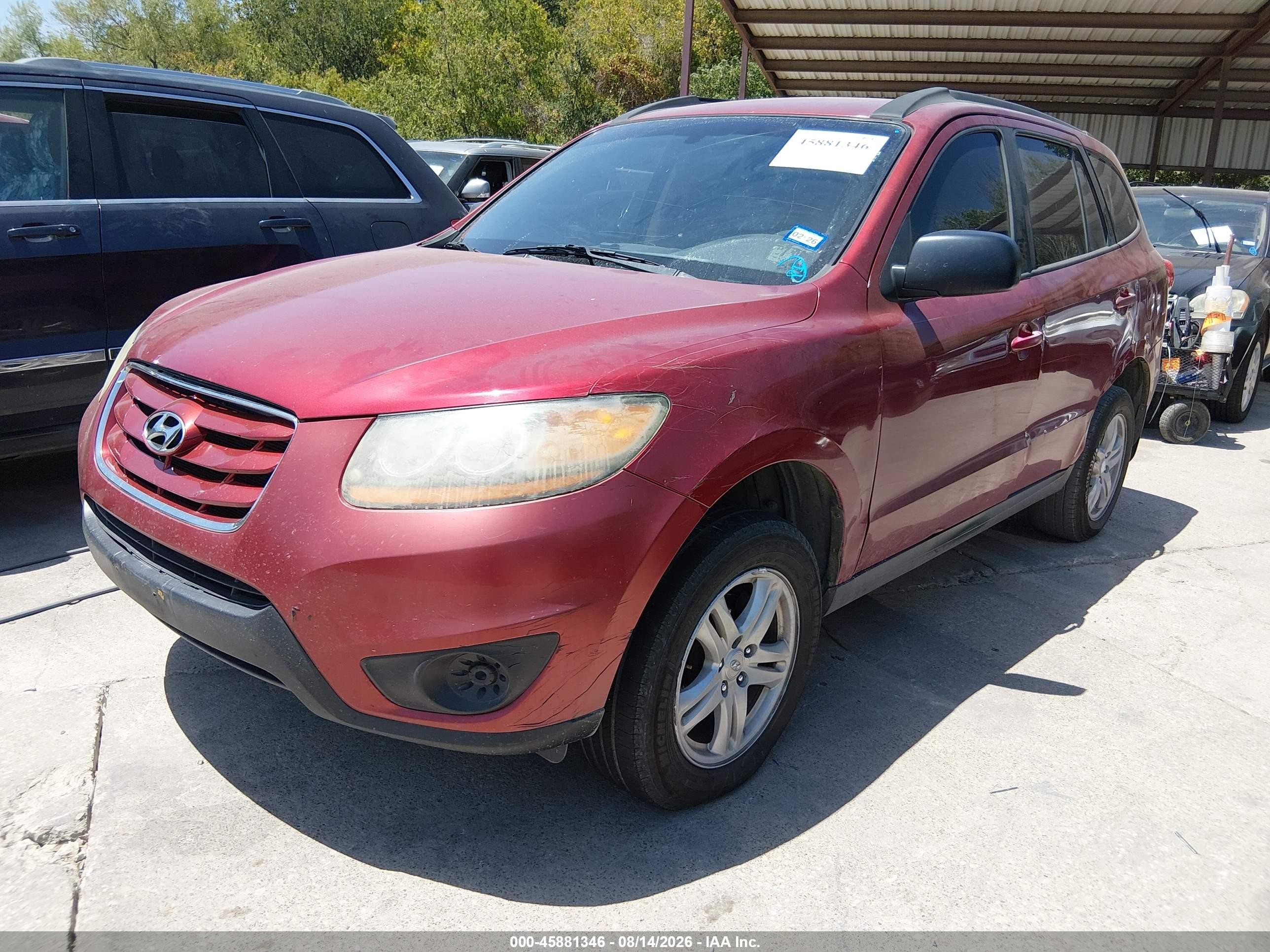 2010 Hyundai Santa Fe Gls Burgundy vin: 5NMSG3AB2AH384368