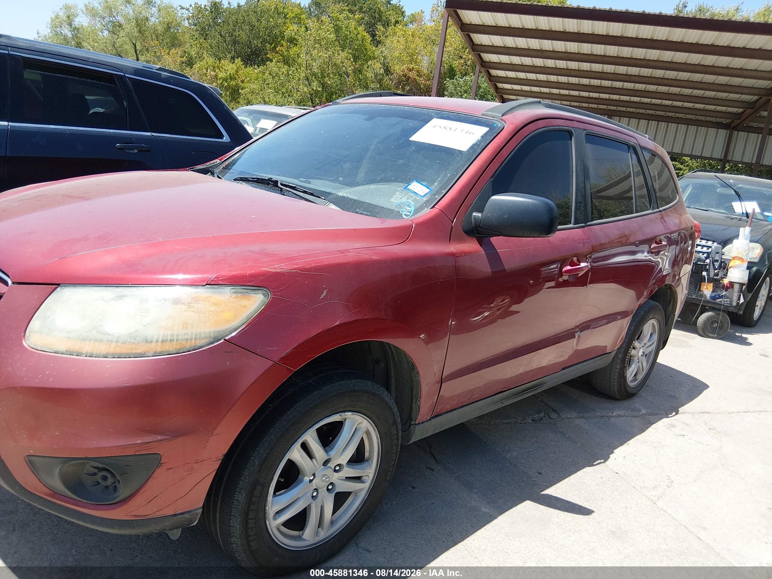 2010 Hyundai Santa Fe Gls Burgundy vin: 5NMSG3AB2AH384368
