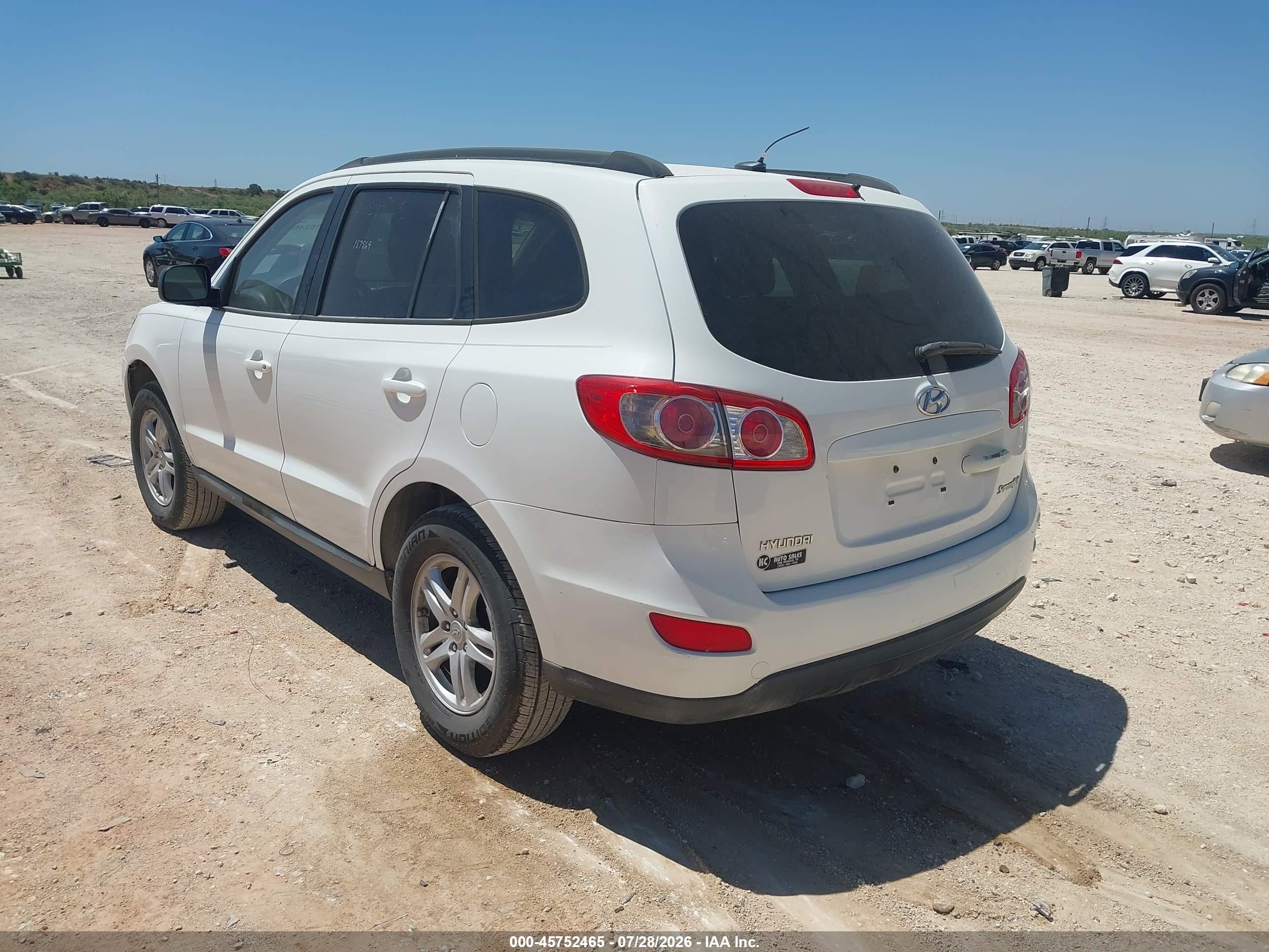 2010 Hyundai Santa Fe Gls White vin: 5NMSG3AB3AH390776