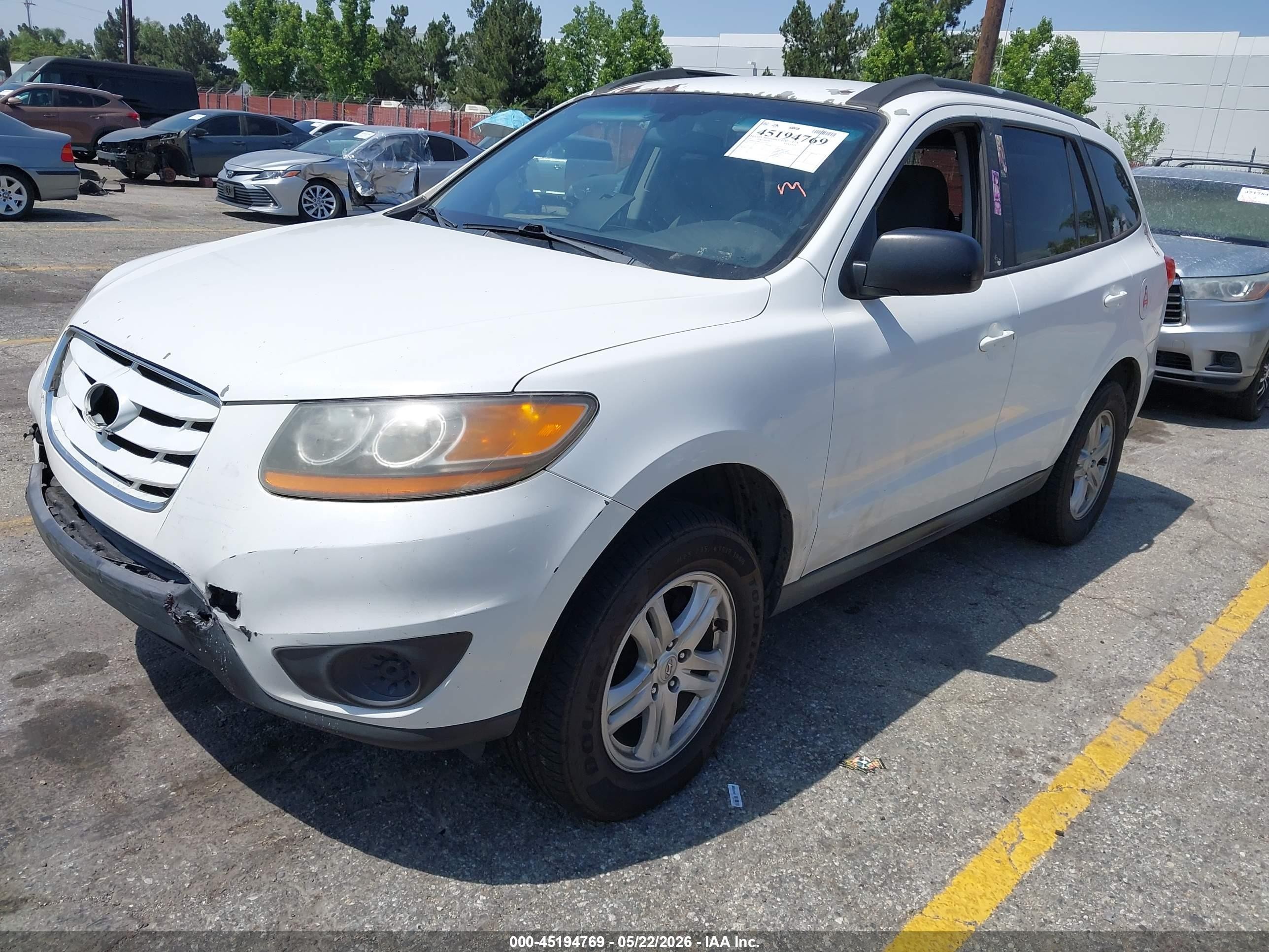 2010 Hyundai Santa Fe Gls White vin: 5NMSG3AB4AH377907