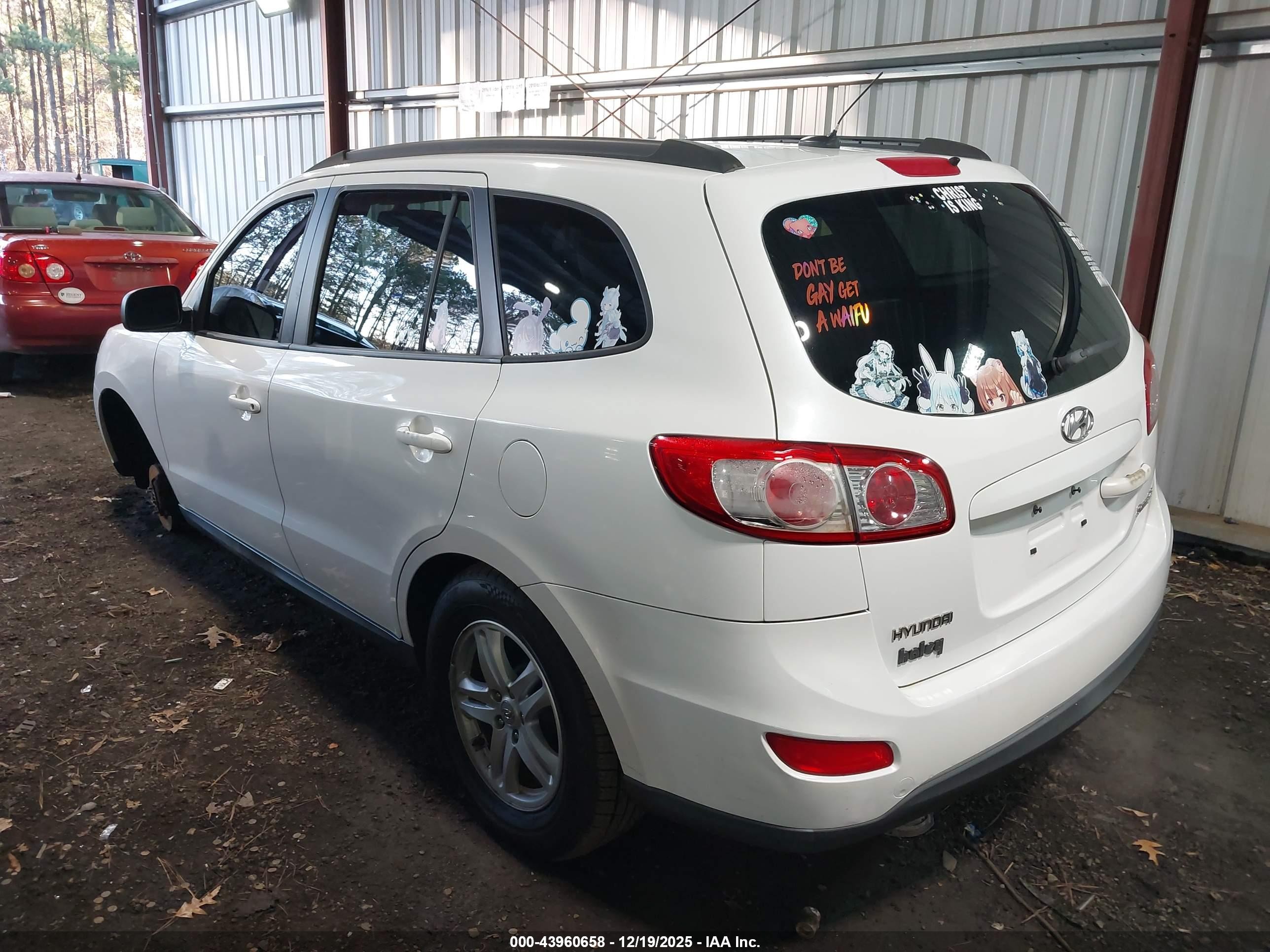 2010 Hyundai Santa Fe Gls White vin: 5NMSG3AB9AH397179