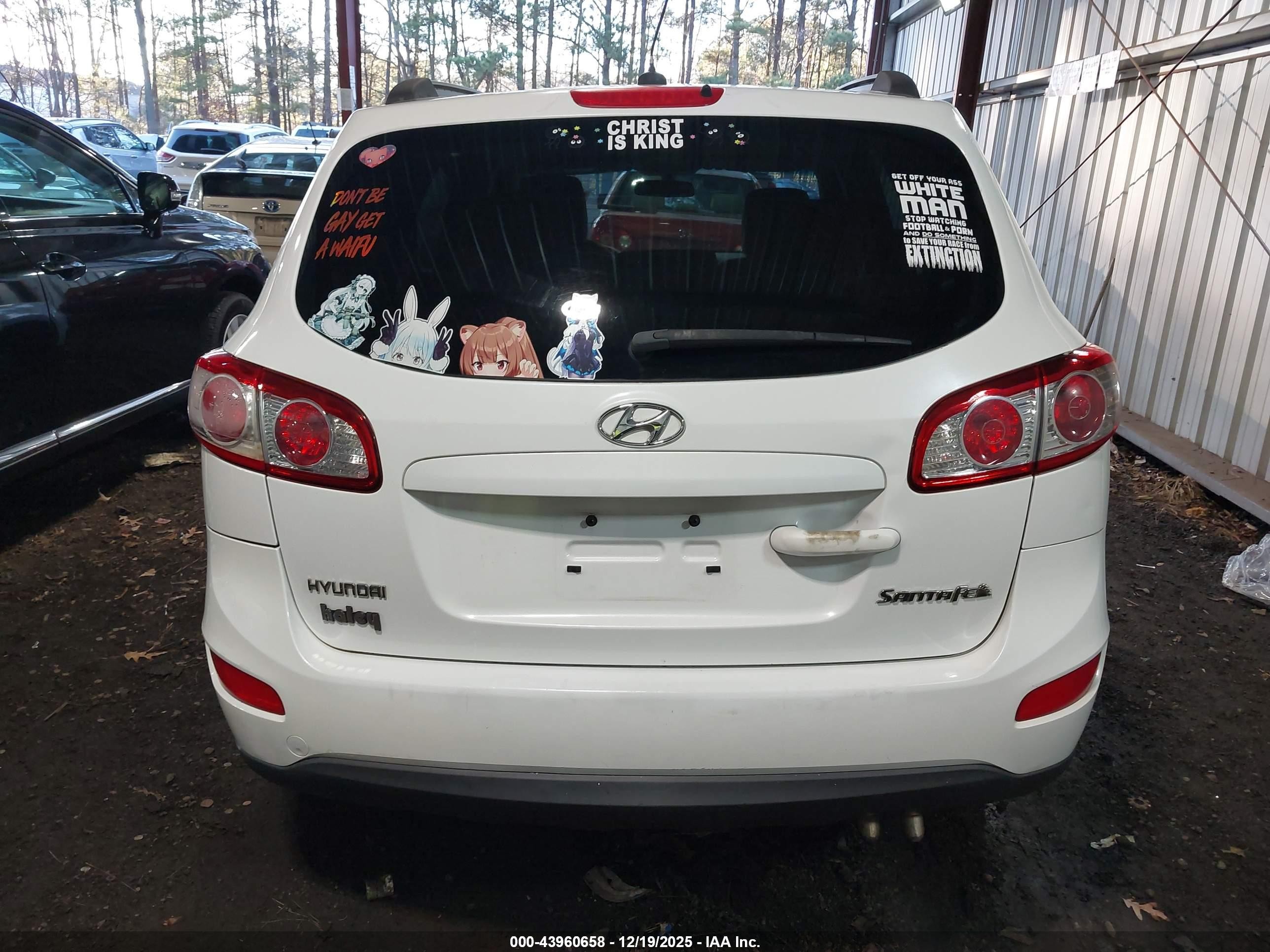 2010 Hyundai Santa Fe Gls White vin: 5NMSG3AB9AH397179