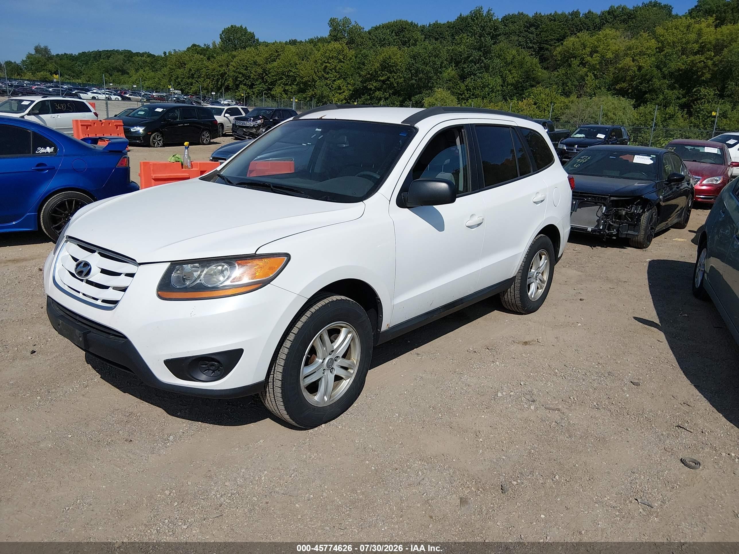 2010 Hyundai Santa Fe Gls White vin: 5NMSG3ABXAH412708