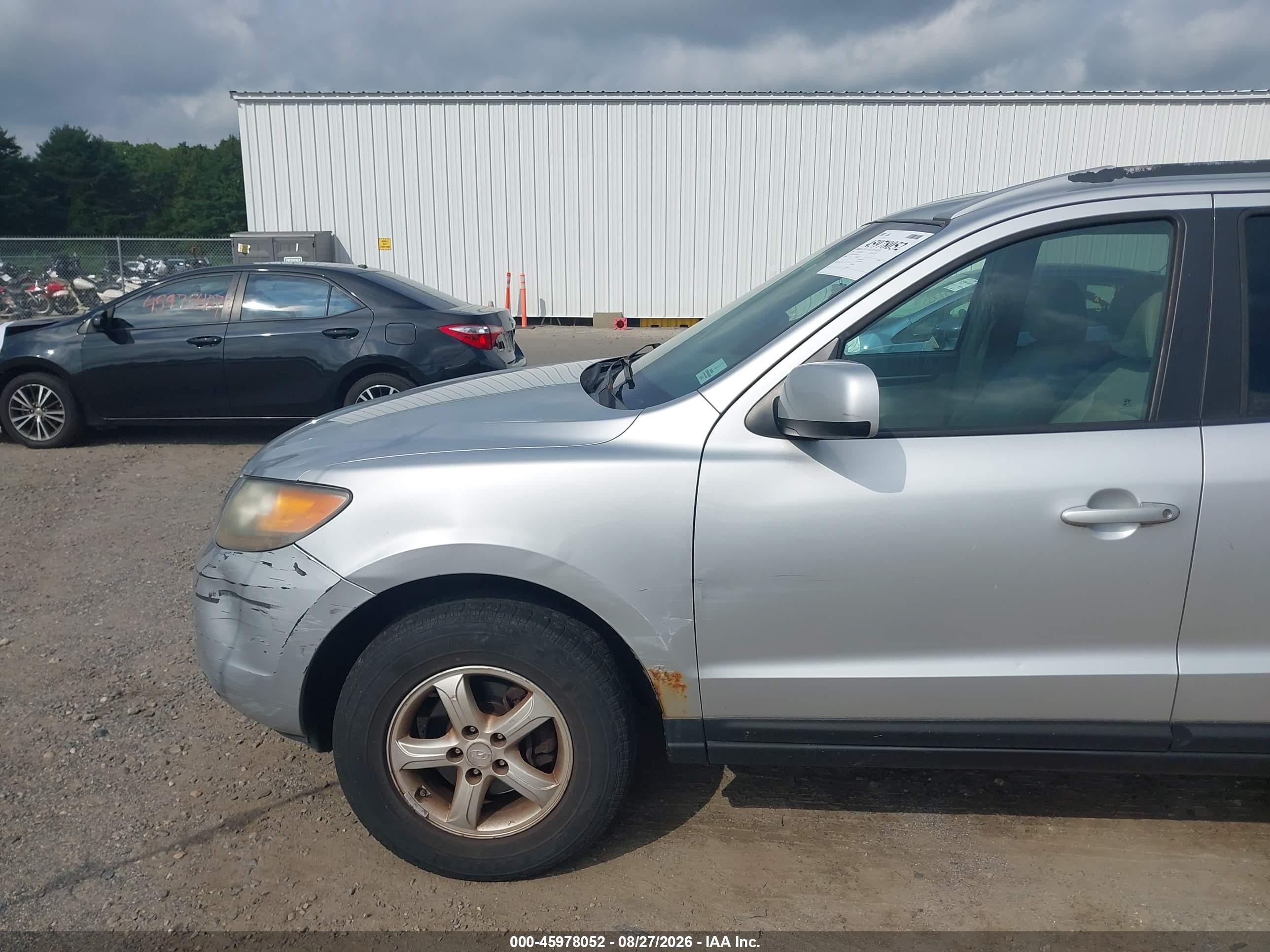 2007 Hyundai Santa Fe Gls Silver vin: 5NMSG73D07H034722