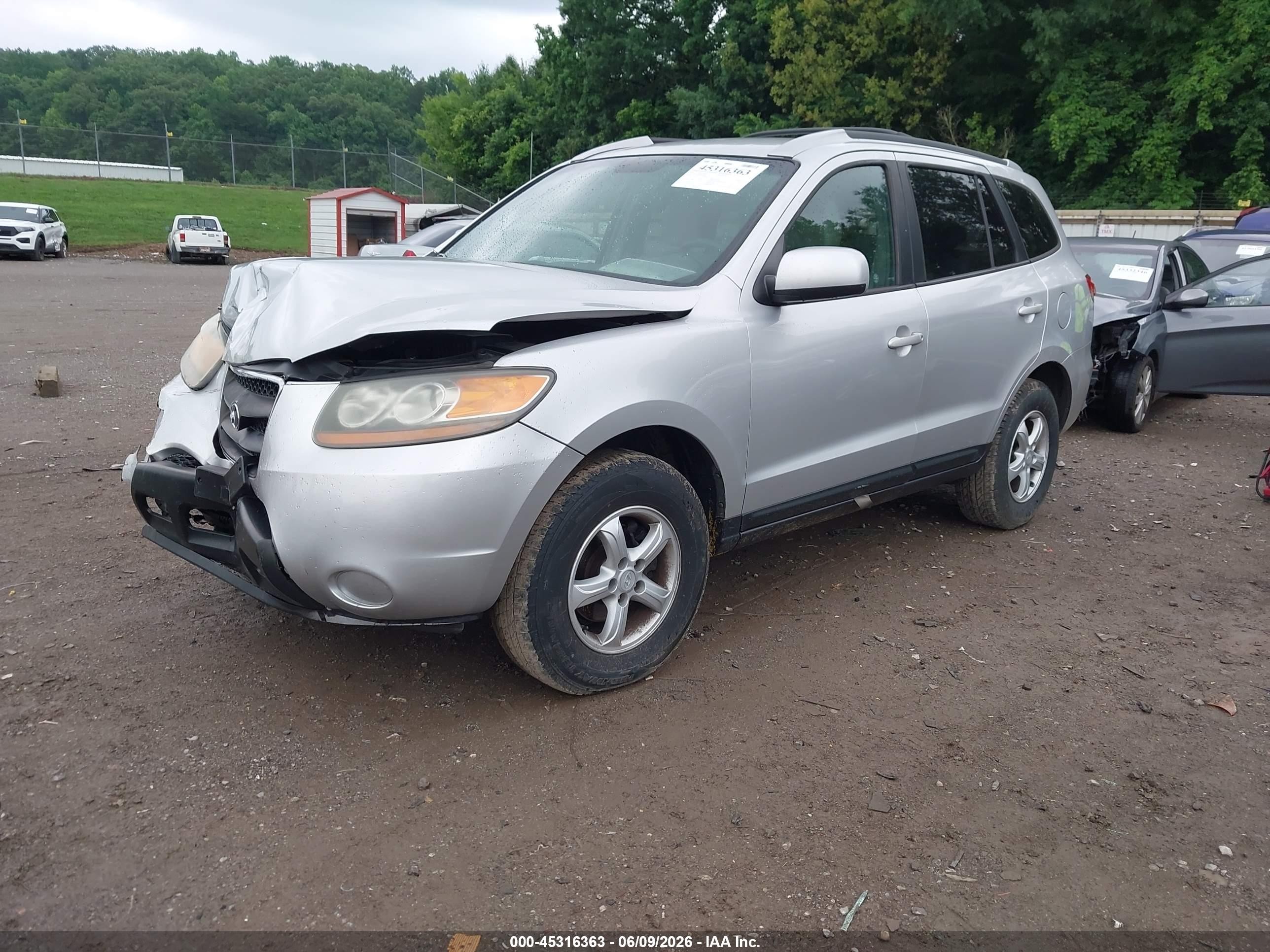 2007 Hyundai Santa Fe Gls Silver vin: 5NMSG73D07H050452