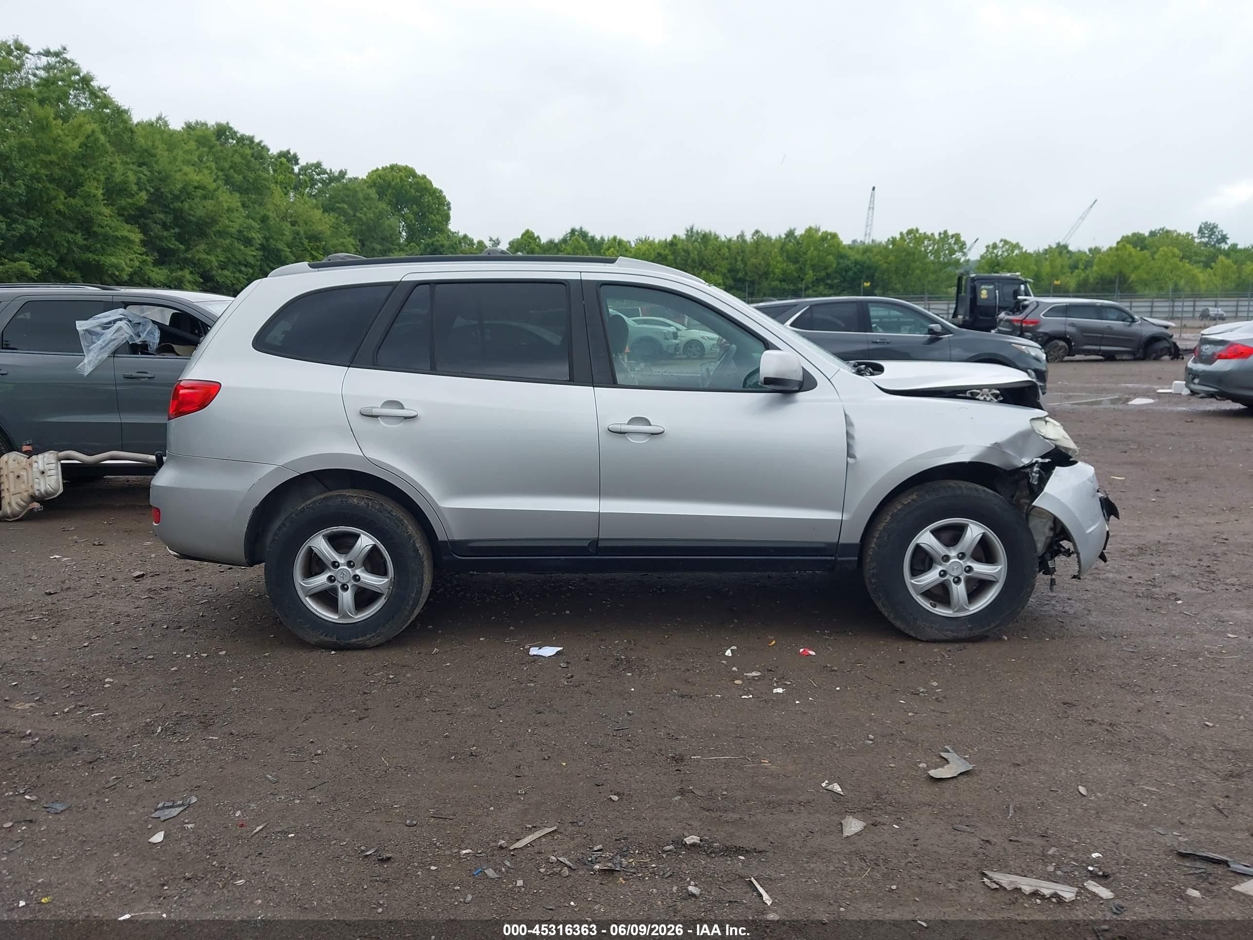 2007 Hyundai Santa Fe Gls Silver vin: 5NMSG73D07H050452