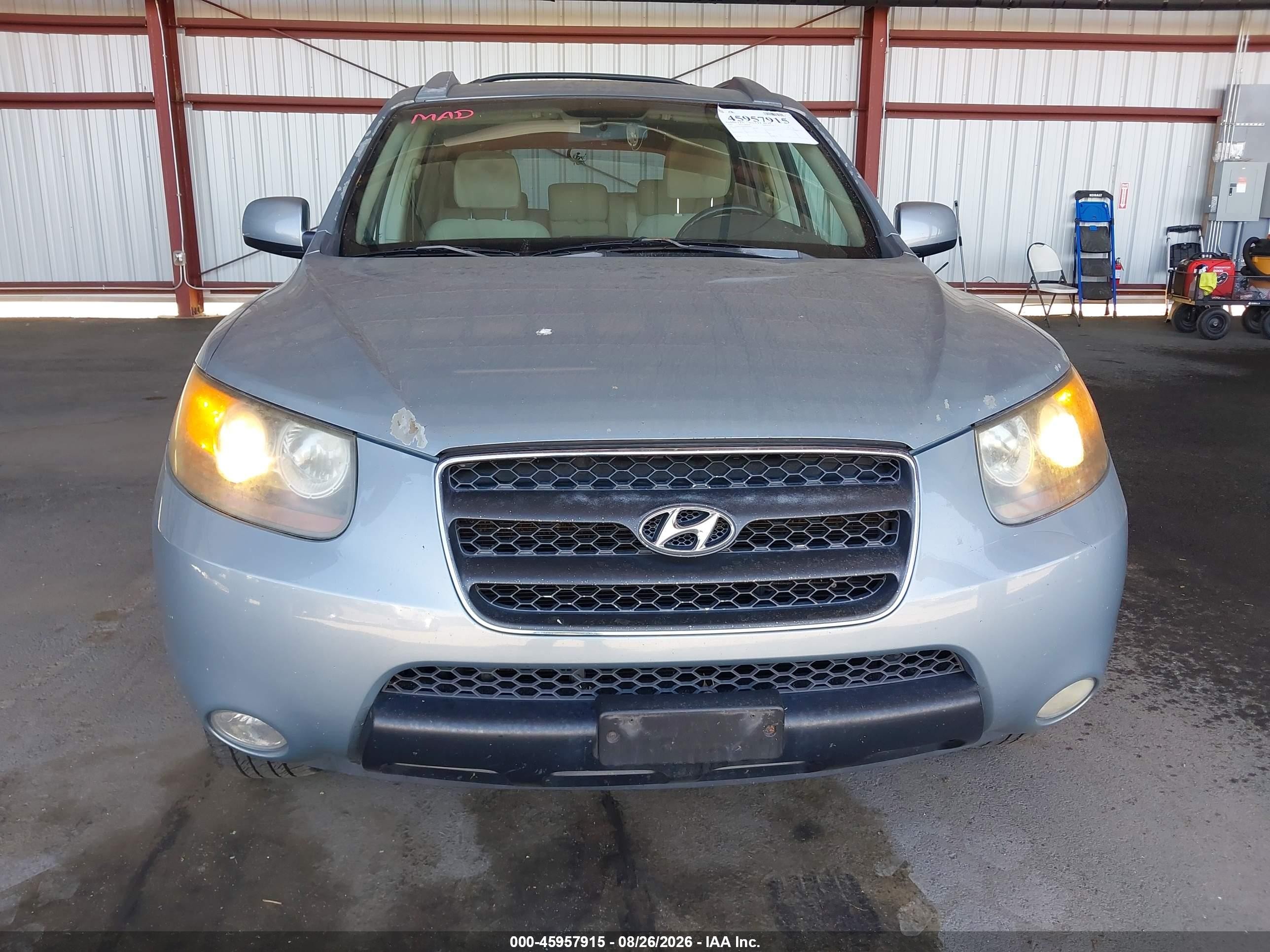 2007 Hyundai Santa Fe Gls Light Blue vin: 5NMSG73D07H061645