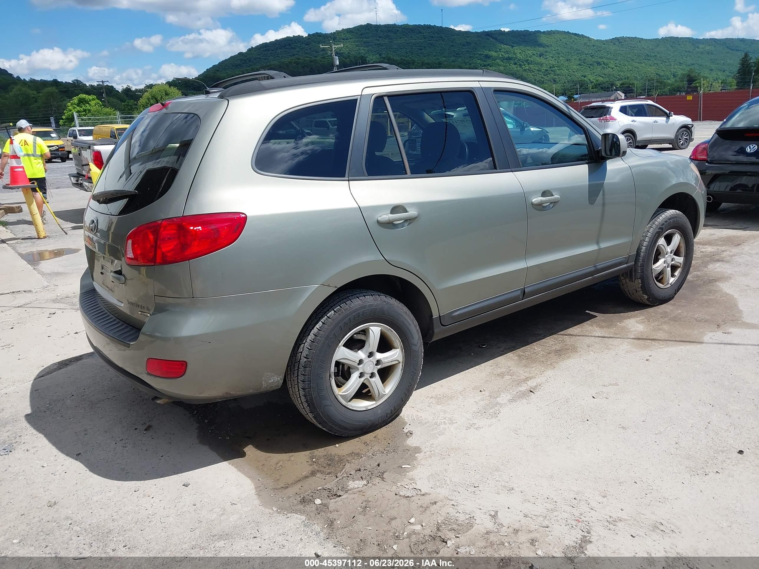 2008 Hyundai Santa Fe Gls Green vin: 5NMSG73D08H150973