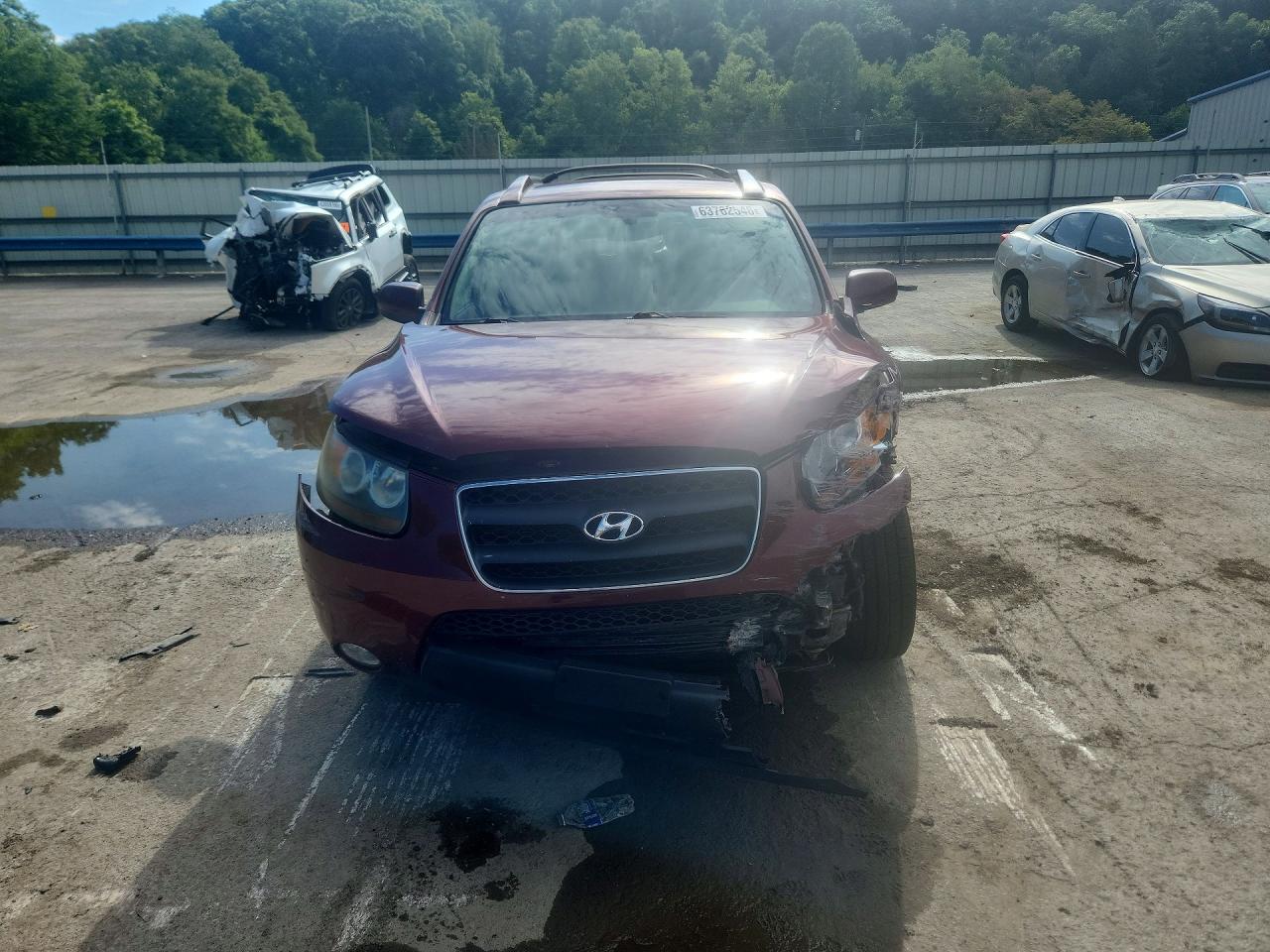 2007 Hyundai Santa Fe Gls Burgundy vin: 5NMSG73D17H052114