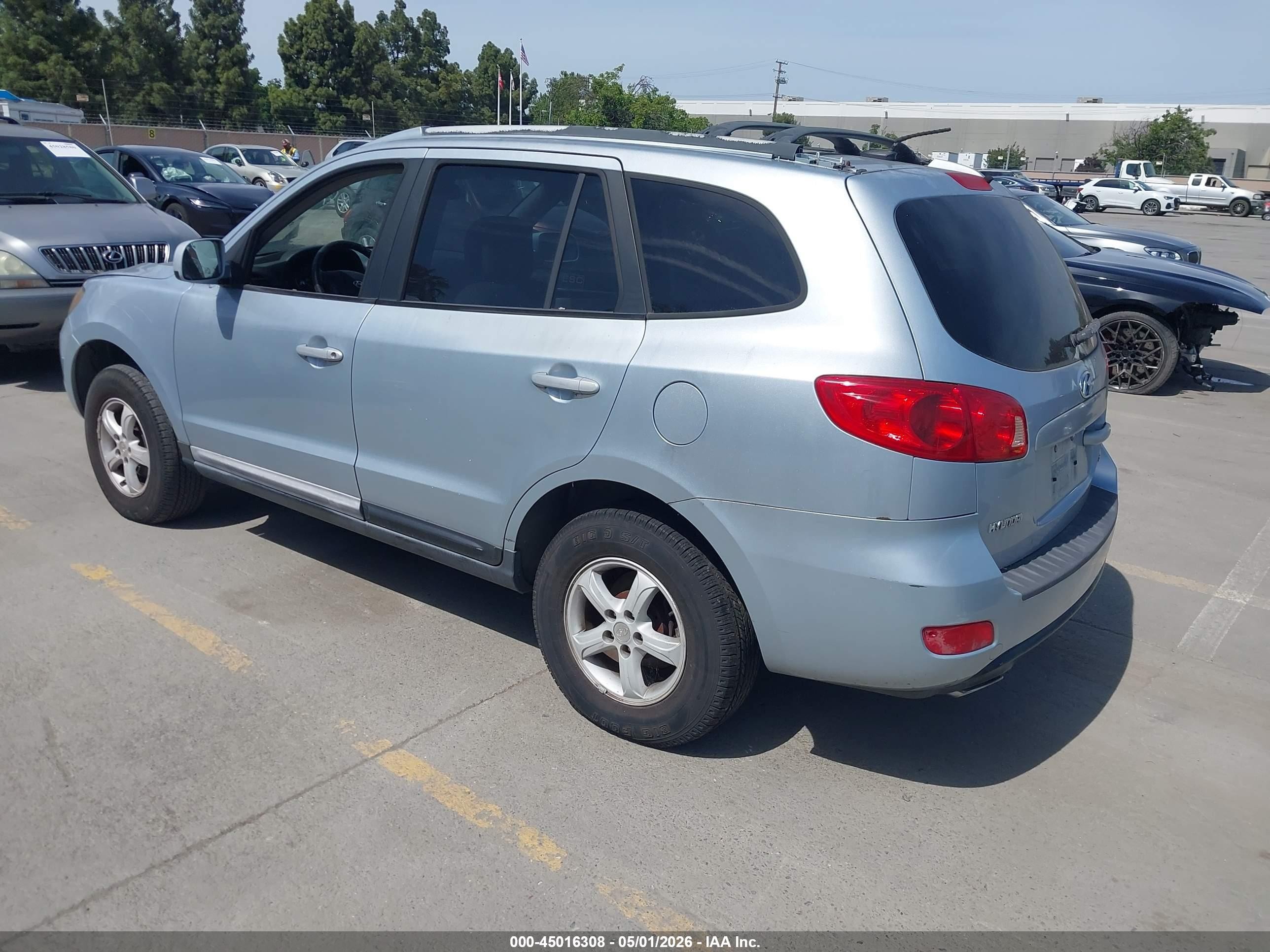 2007 Hyundai Santa Fe Gls Blue vin: 5NMSG73D27H064708