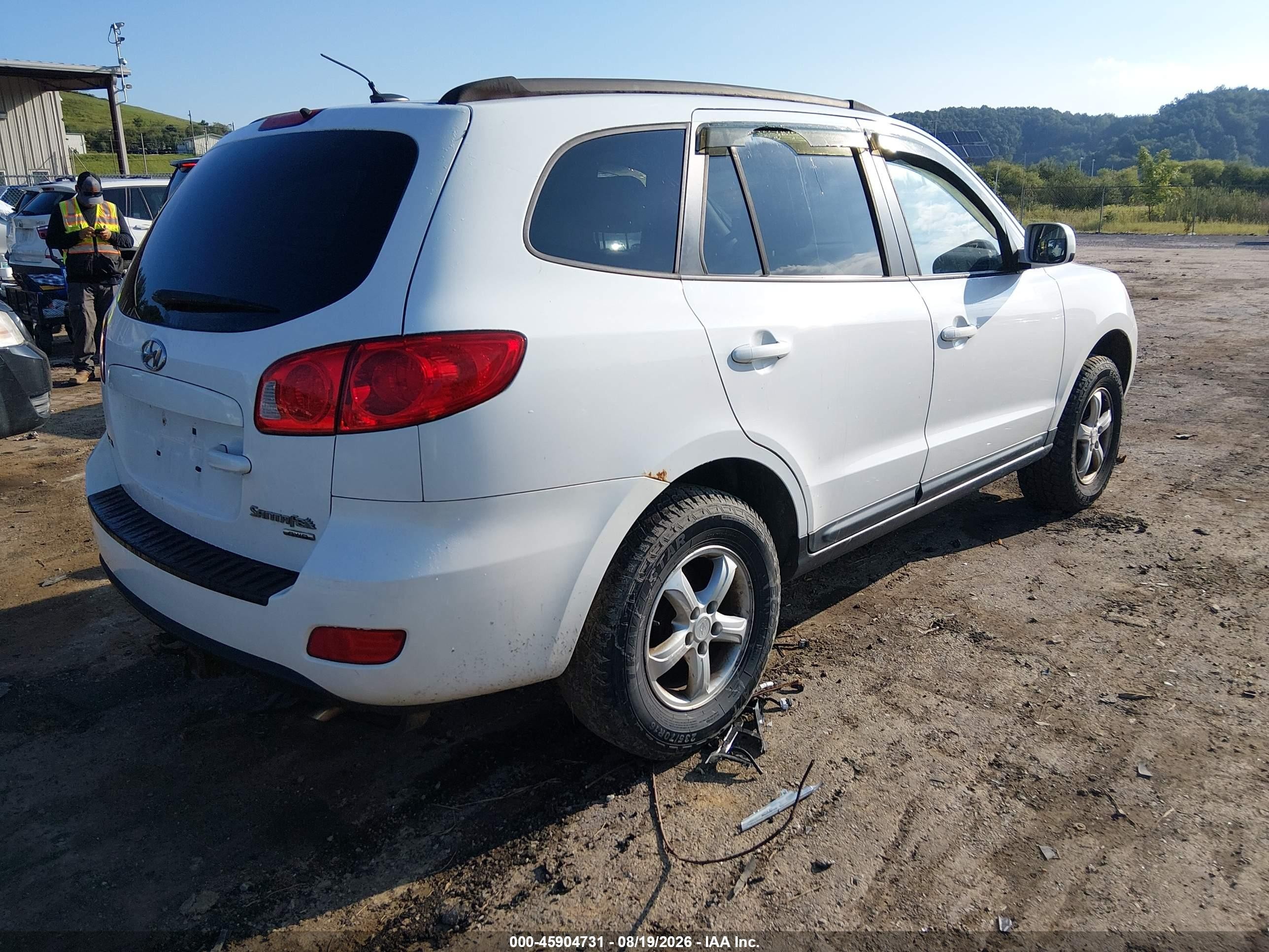 2008 Hyundai Santa Fe Gls White vin: 5NMSG73D28H152028