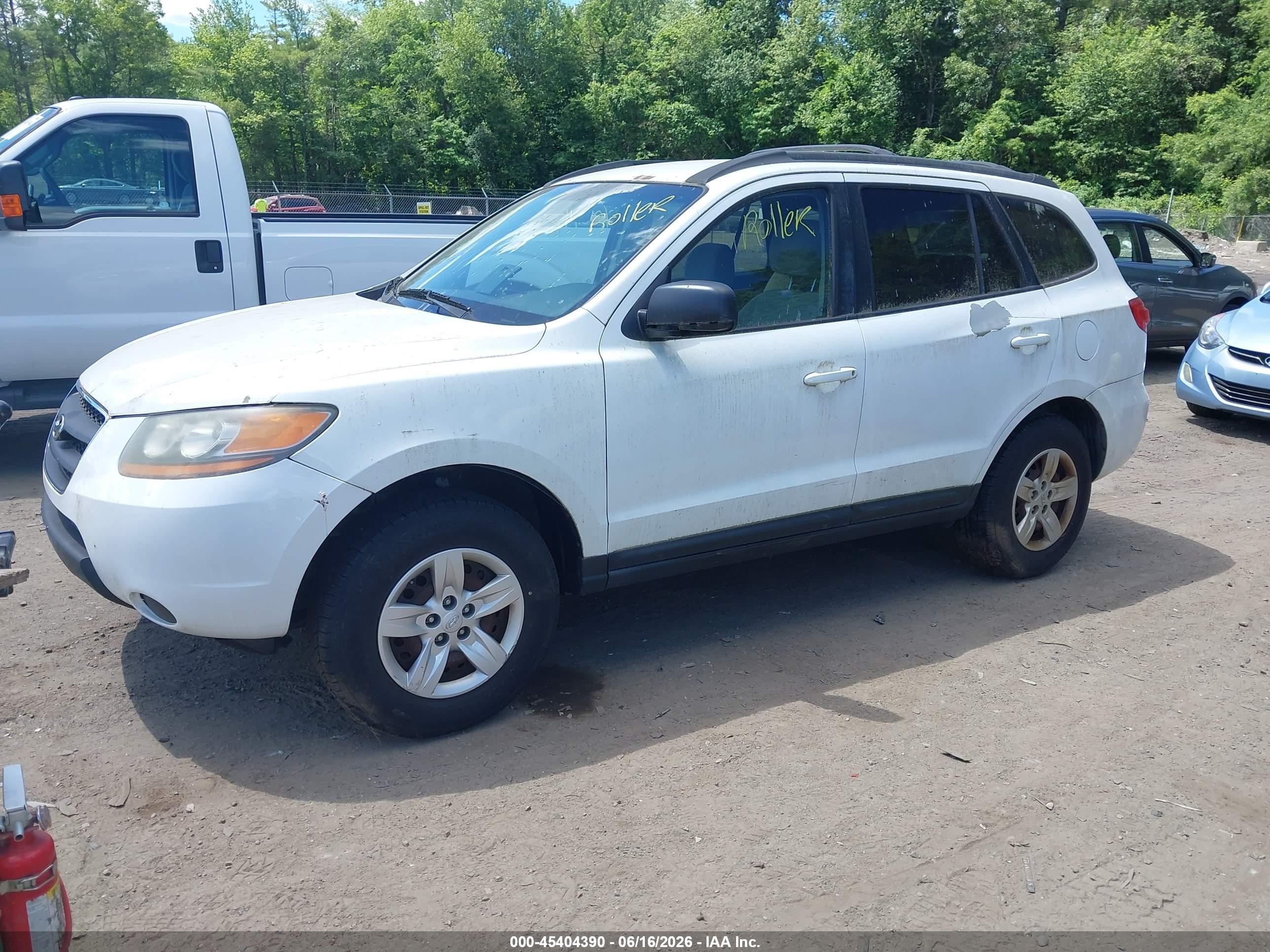 2009 Hyundai Santa Fe Gls White vin: 5NMSG73D49H253072