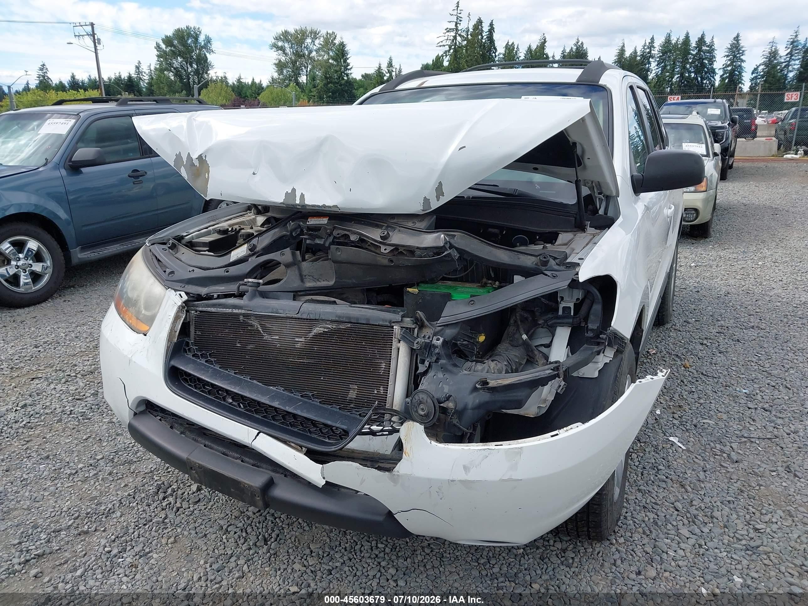 2009 Hyundai Santa Fe Gls White vin: 5NMSG73D49H279218