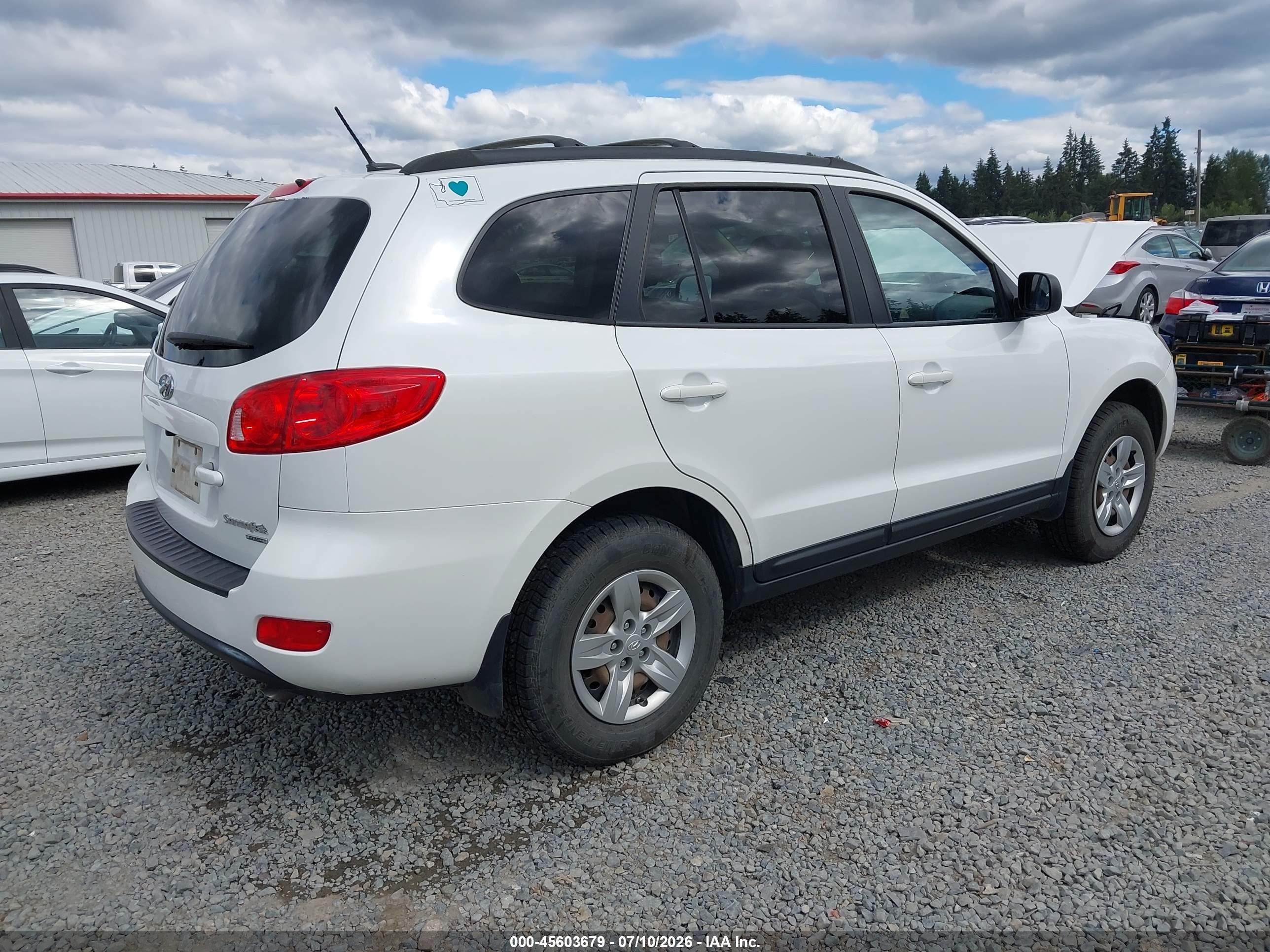 2009 Hyundai Santa Fe Gls White vin: 5NMSG73D49H279218
