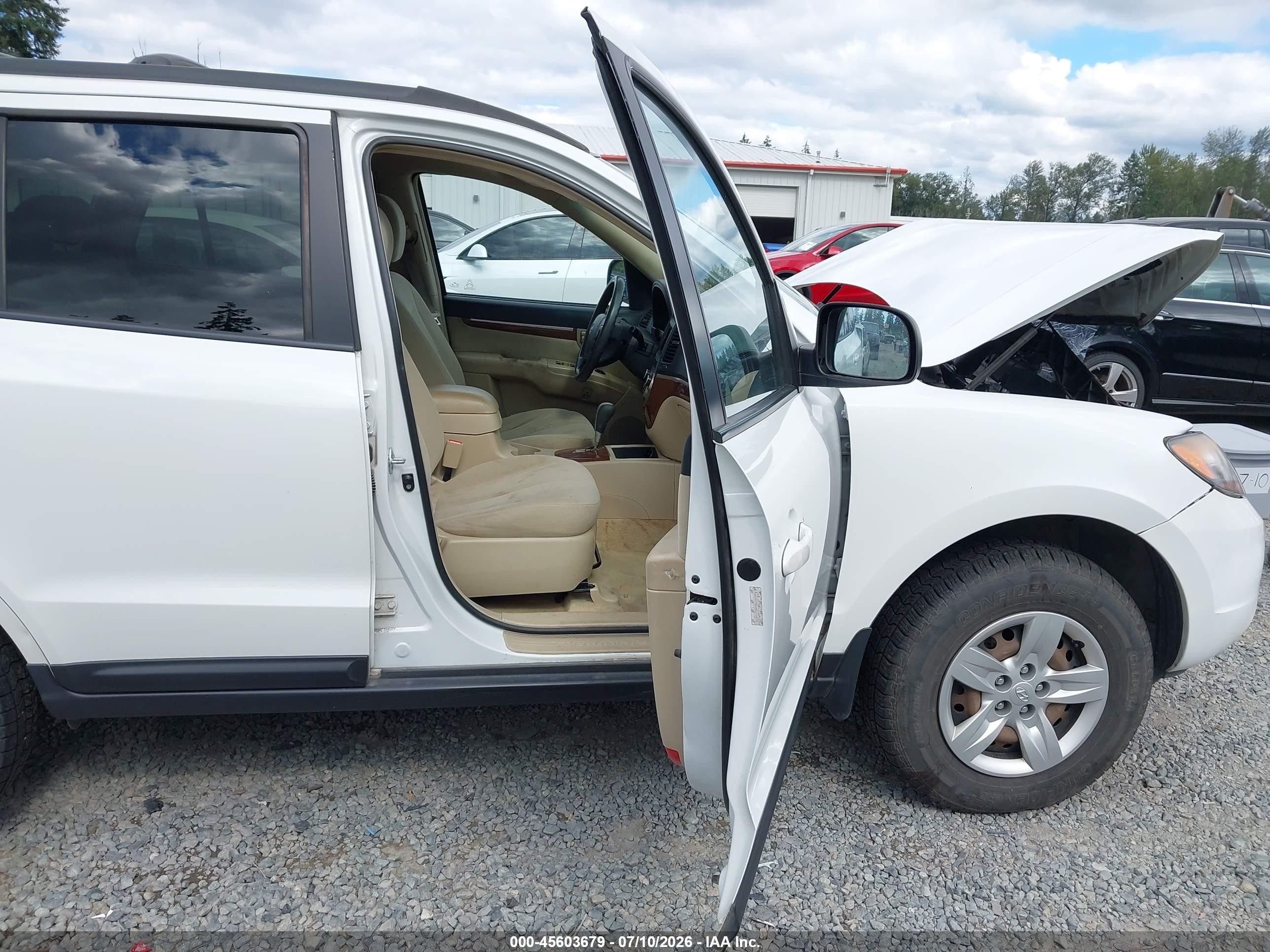 2009 Hyundai Santa Fe Gls White vin: 5NMSG73D49H279218