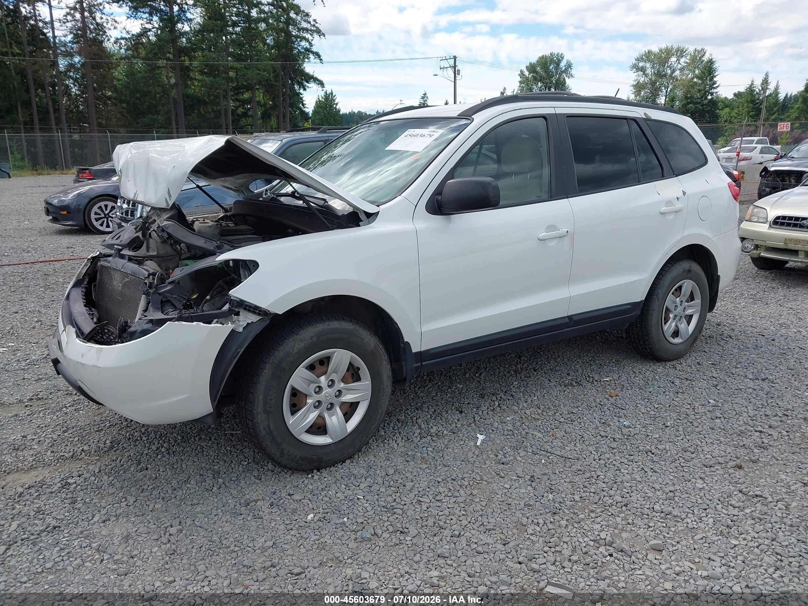 2009 Hyundai Santa Fe Gls White vin: 5NMSG73D49H279218