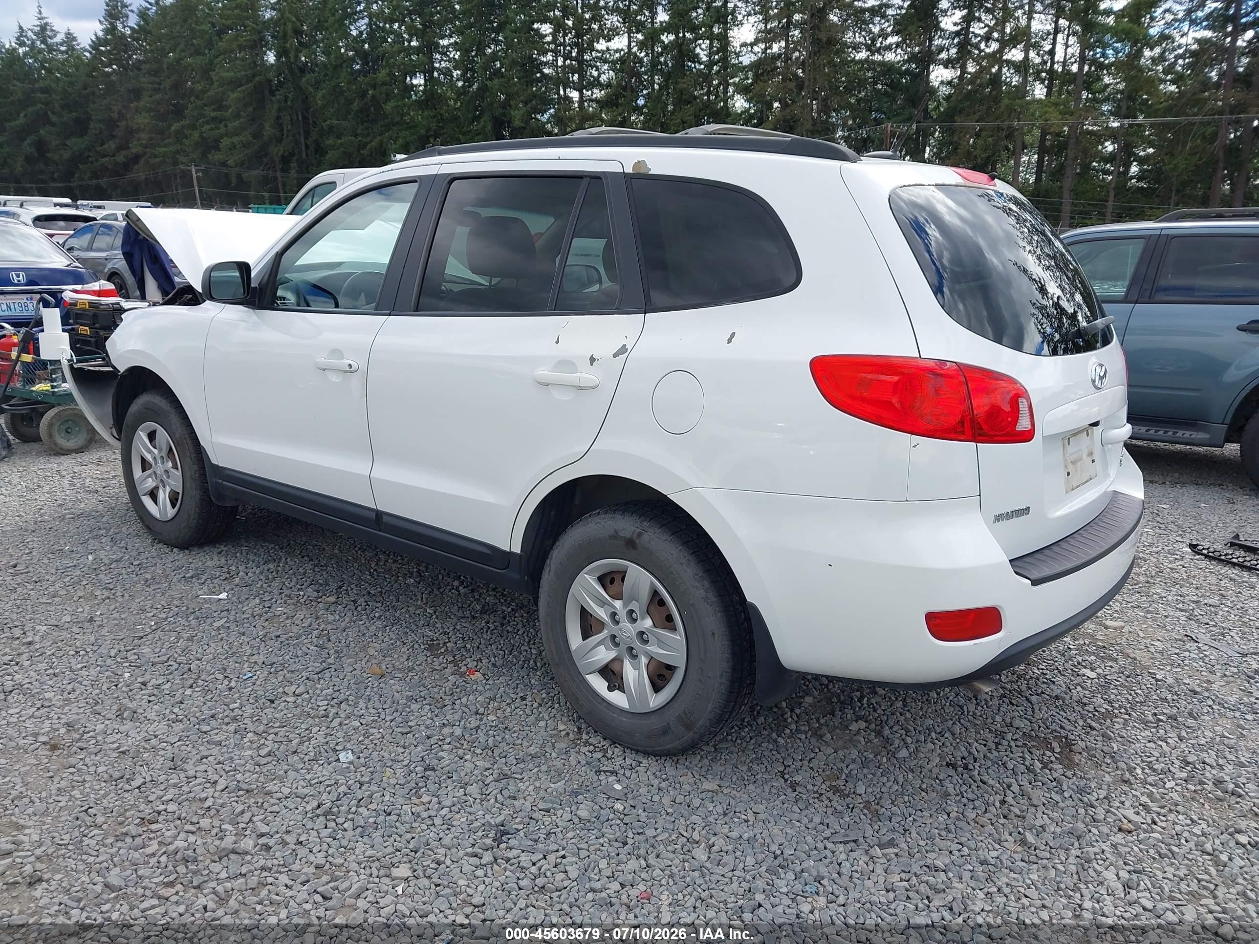 2009 Hyundai Santa Fe Gls White vin: 5NMSG73D49H279218