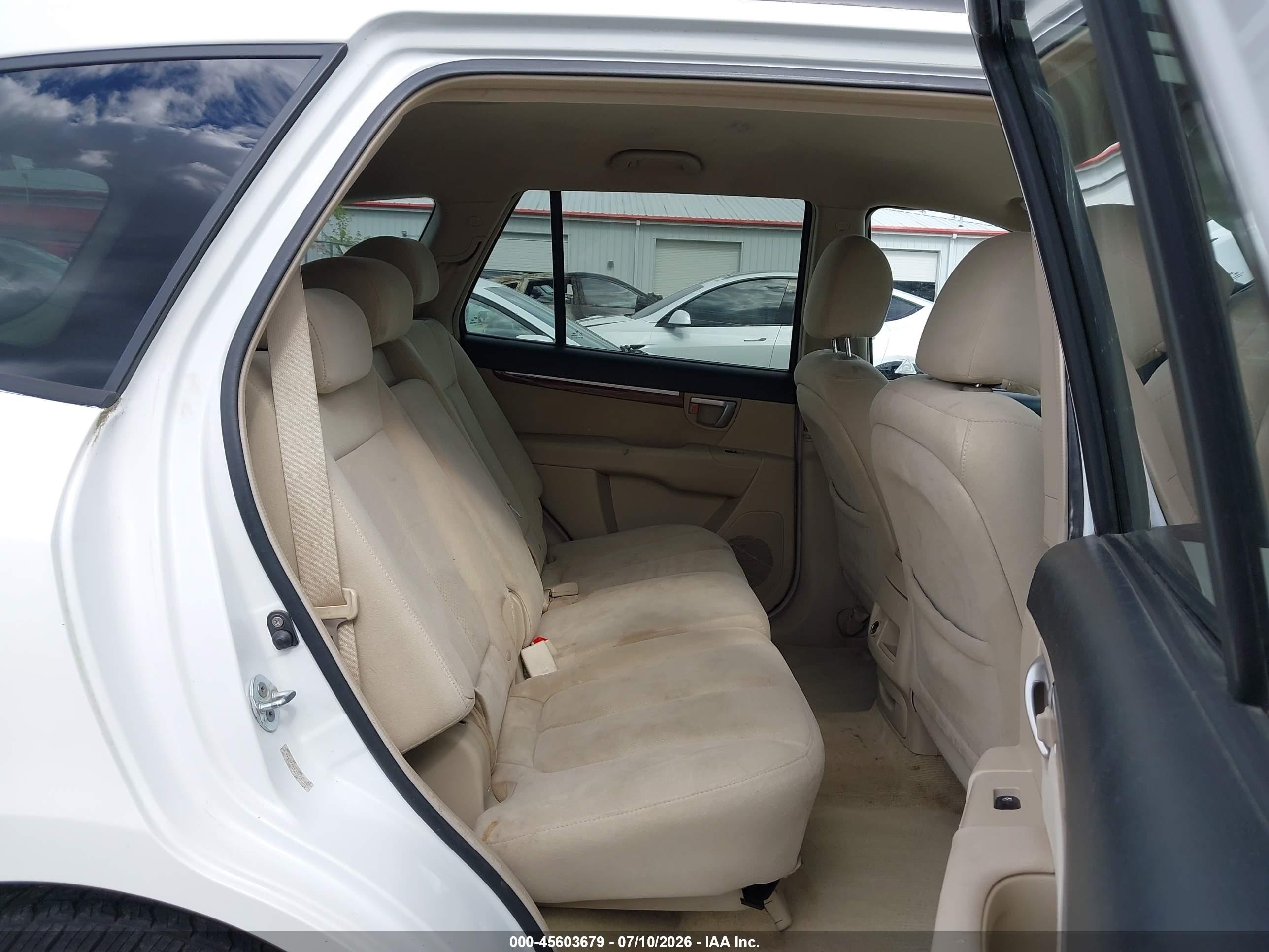 2009 Hyundai Santa Fe Gls White vin: 5NMSG73D49H279218