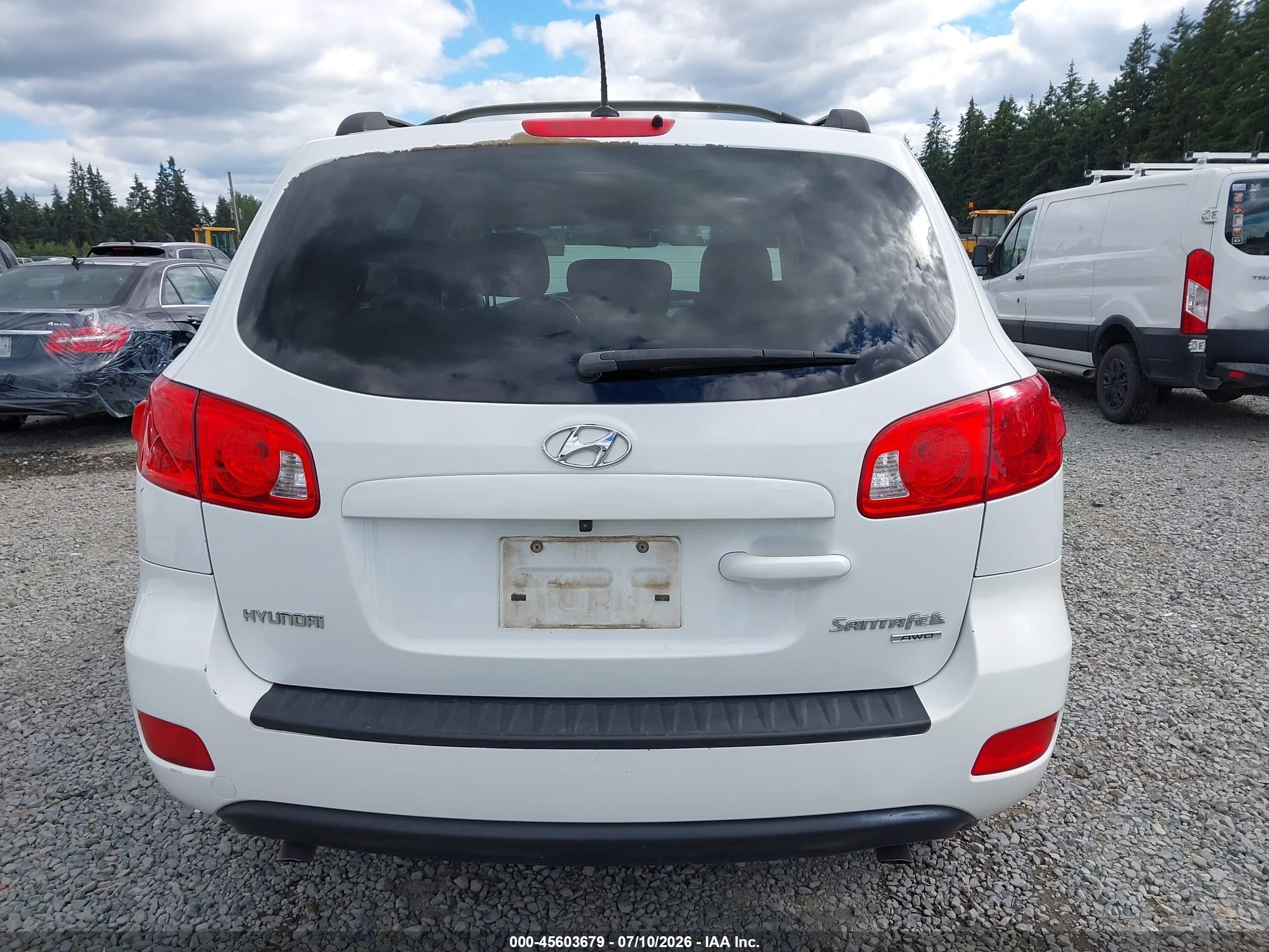 2009 Hyundai Santa Fe Gls White vin: 5NMSG73D49H279218