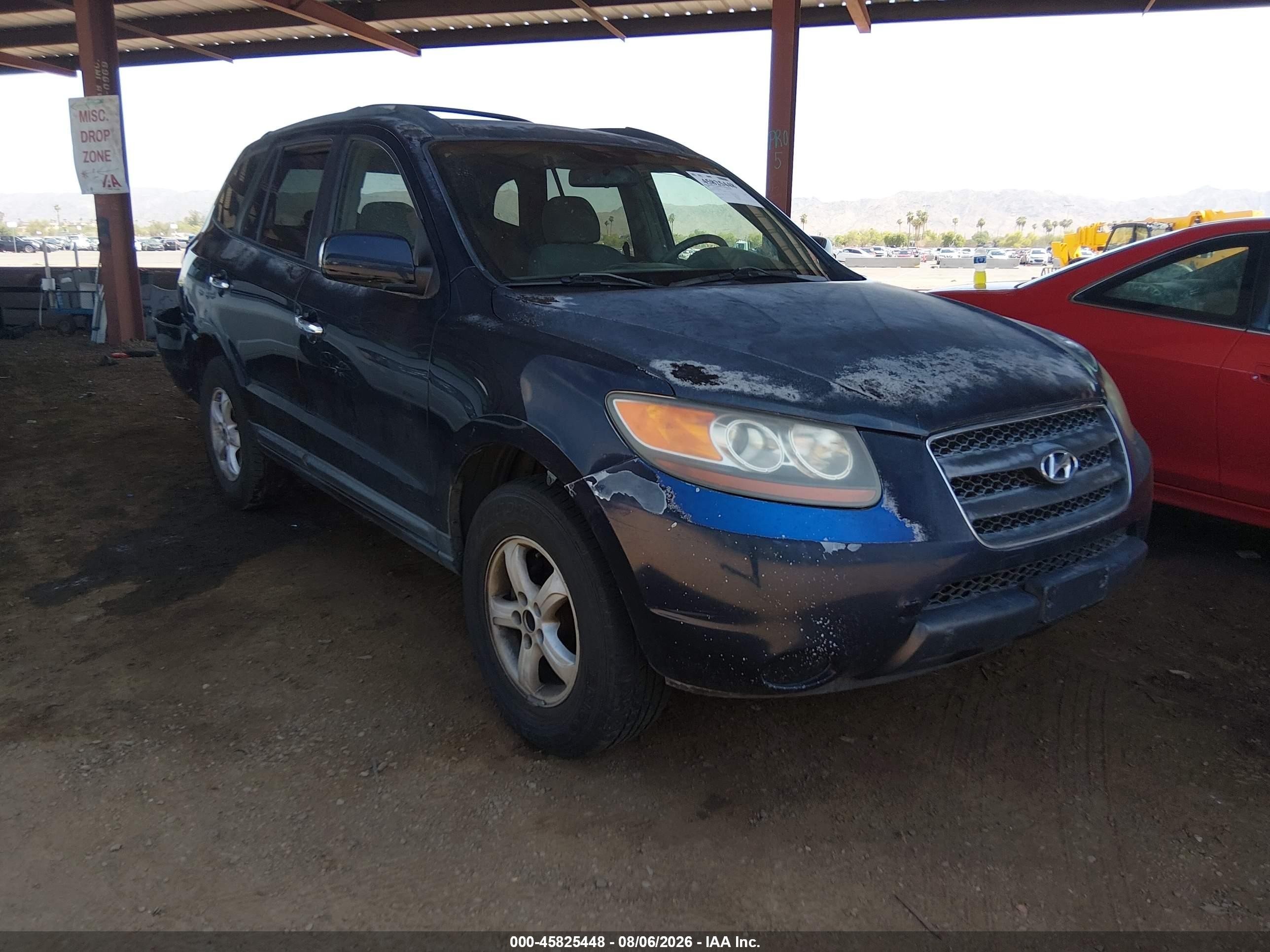 2007 Hyundai Santa Fe Gls Синий vin: 5NMSG73D57H060894