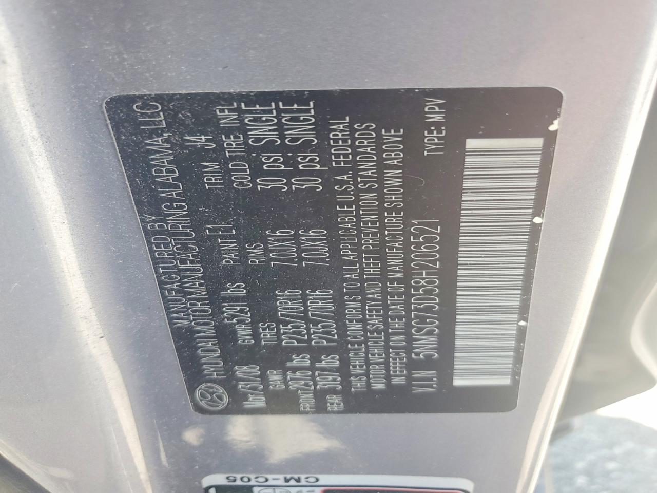 2008 Hyundai Santa Fe Gls Silver vin: 5NMSG73D58H206521
