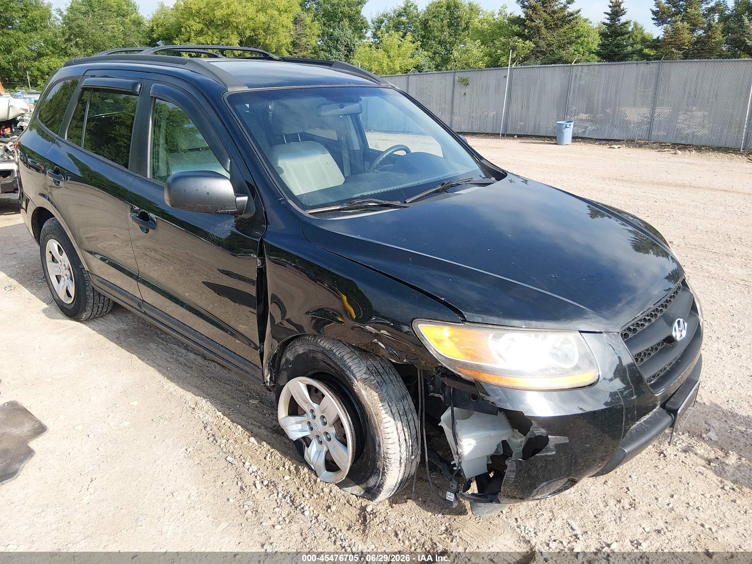 2009 Hyundai Santa Fe Gls Черный vin: 5NMSG73D59H304451