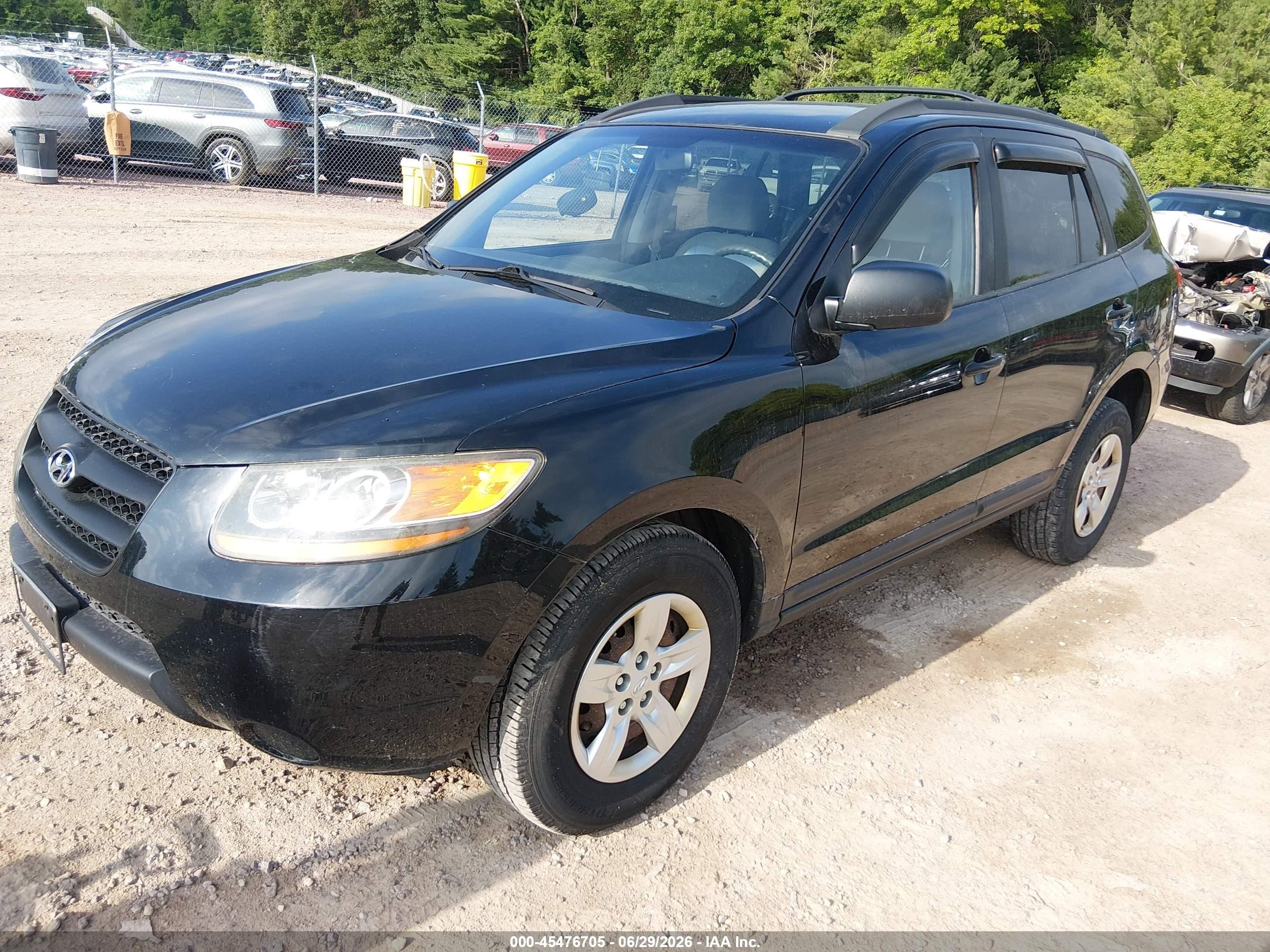 2009 Hyundai Santa Fe Gls Black vin: 5NMSG73D59H304451