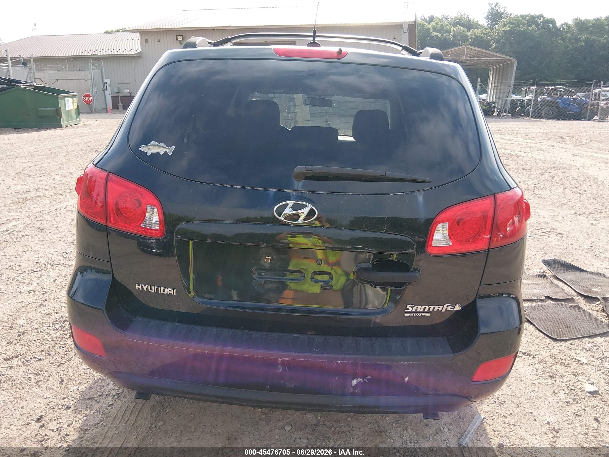 2009 Hyundai Santa Fe Gls Black vin: 5NMSG73D59H304451