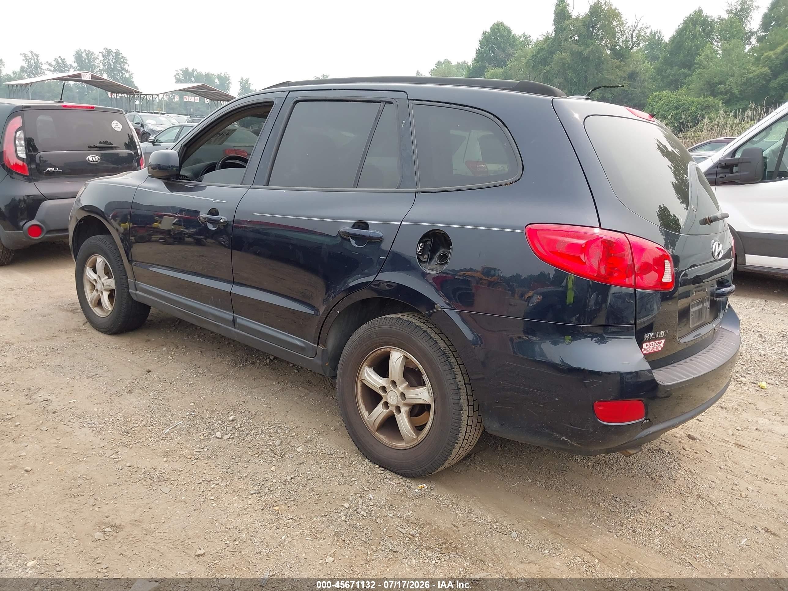 2008 Hyundai Santa Fe Gls Черный vin: 5NMSG73D68H163887