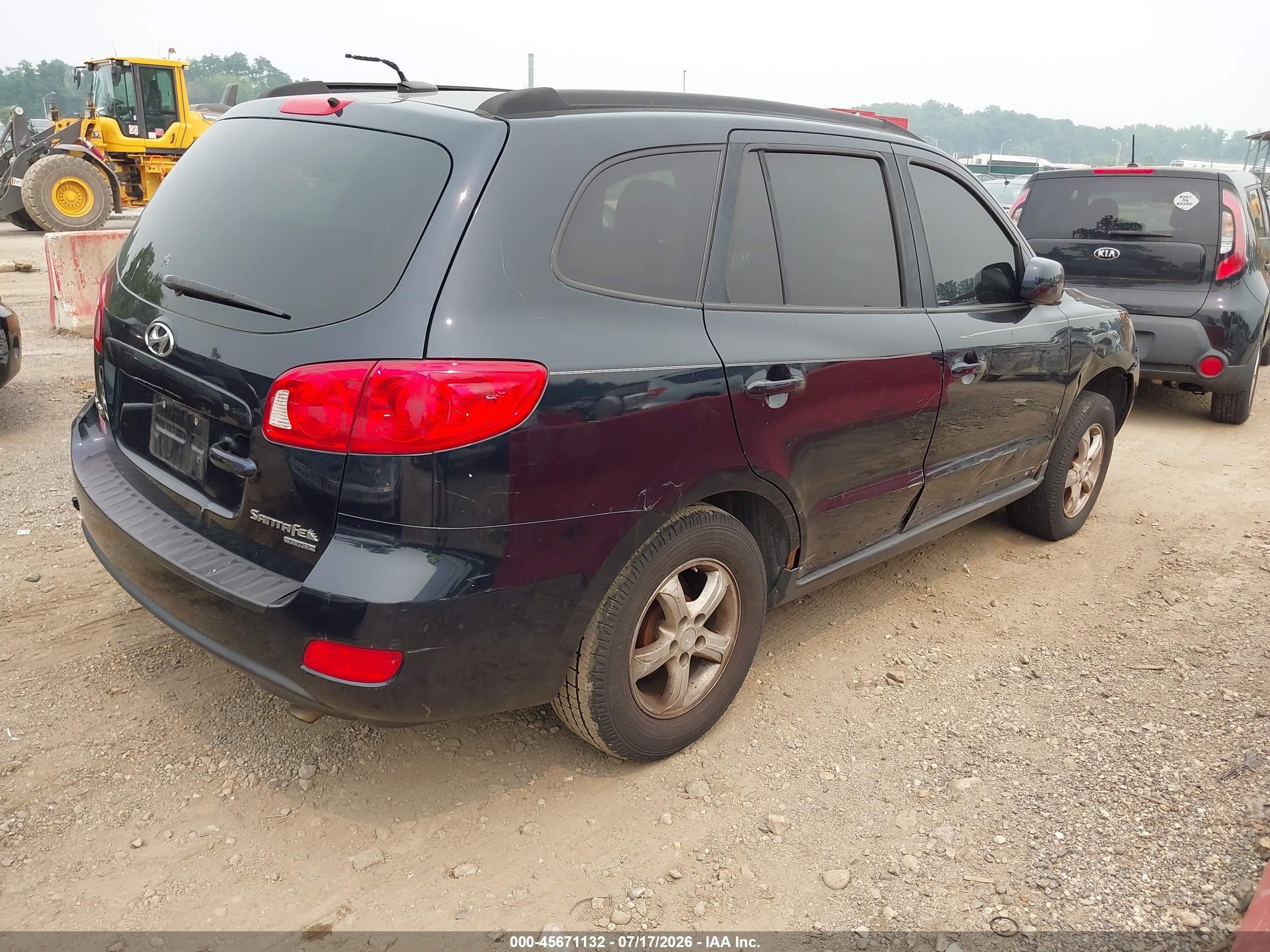 2008 Hyundai Santa Fe Gls Черный vin: 5NMSG73D68H163887
