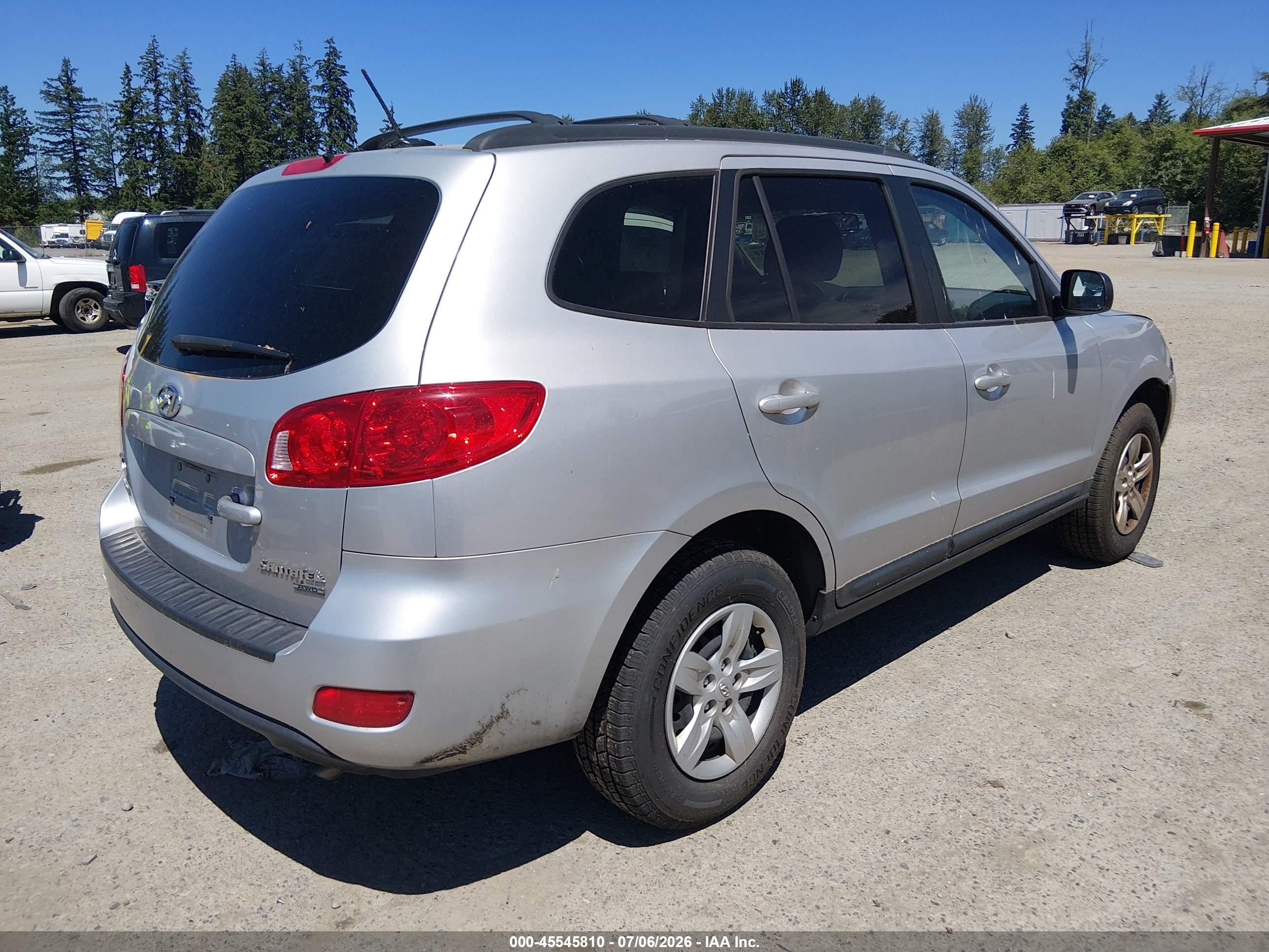 2009 Hyundai Santa Fe Gls Silver vin: 5NMSG73D69H259973