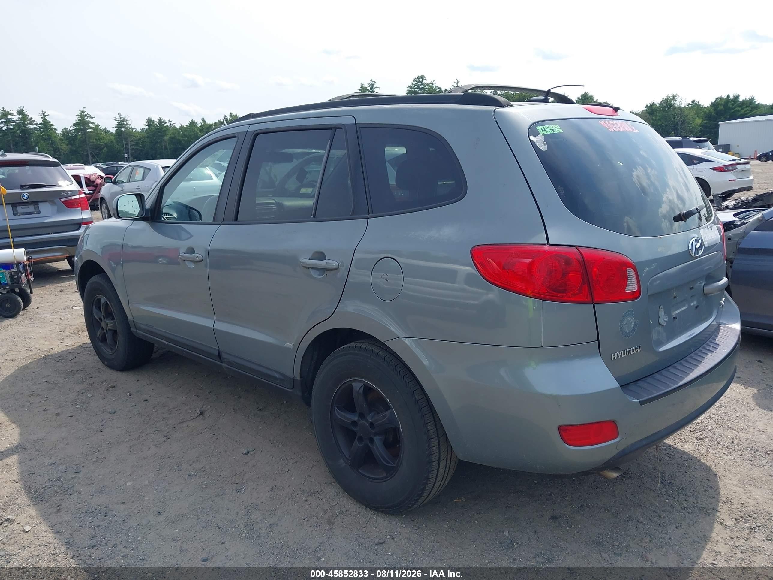 2008 Hyundai Santa Fe Gls Silver vin: 5NMSG73D78H199135