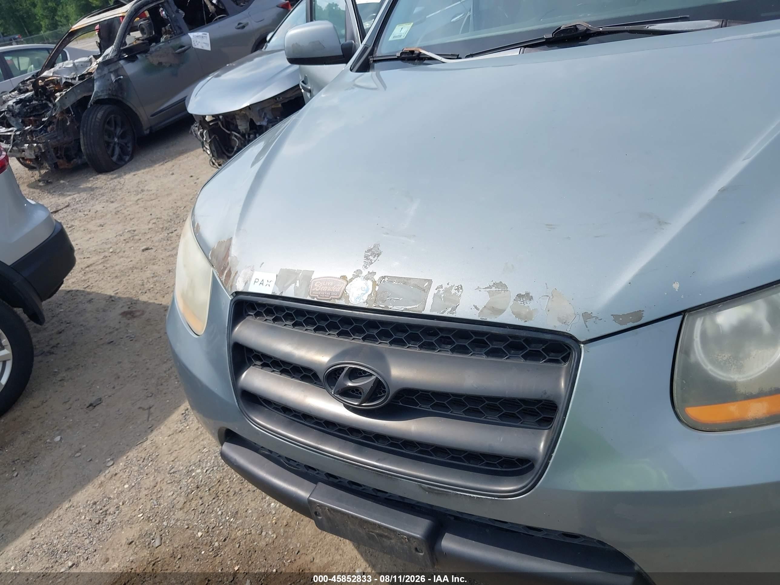 2008 Hyundai Santa Fe Gls Silver vin: 5NMSG73D78H199135