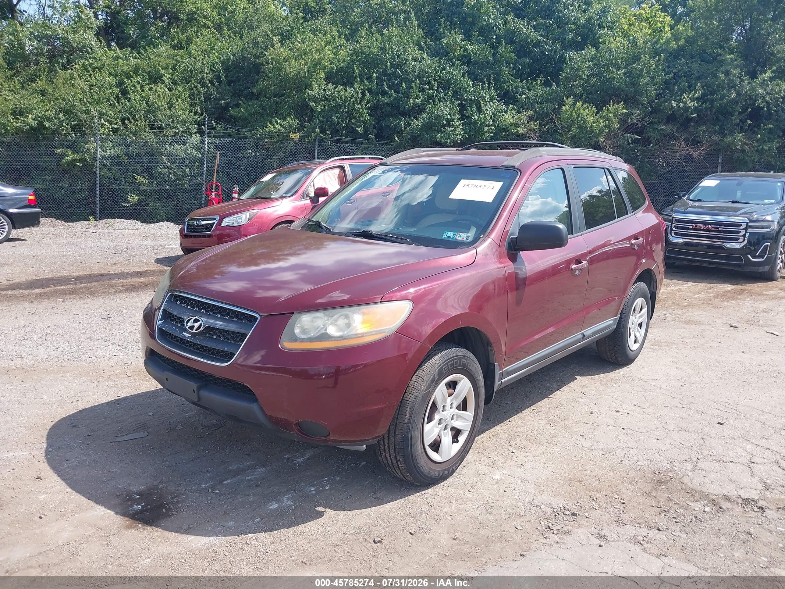 2009 Hyundai Santa Fe Gls Burgundy vin: 5NMSG73D79H282940